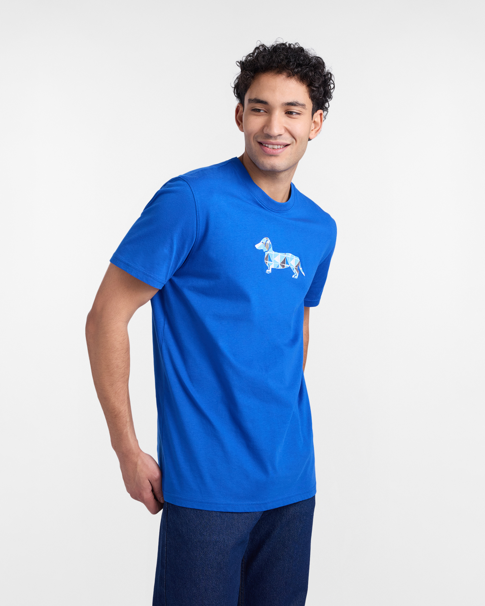 T-Shirt Uomo con Stampa Bassotto 3D