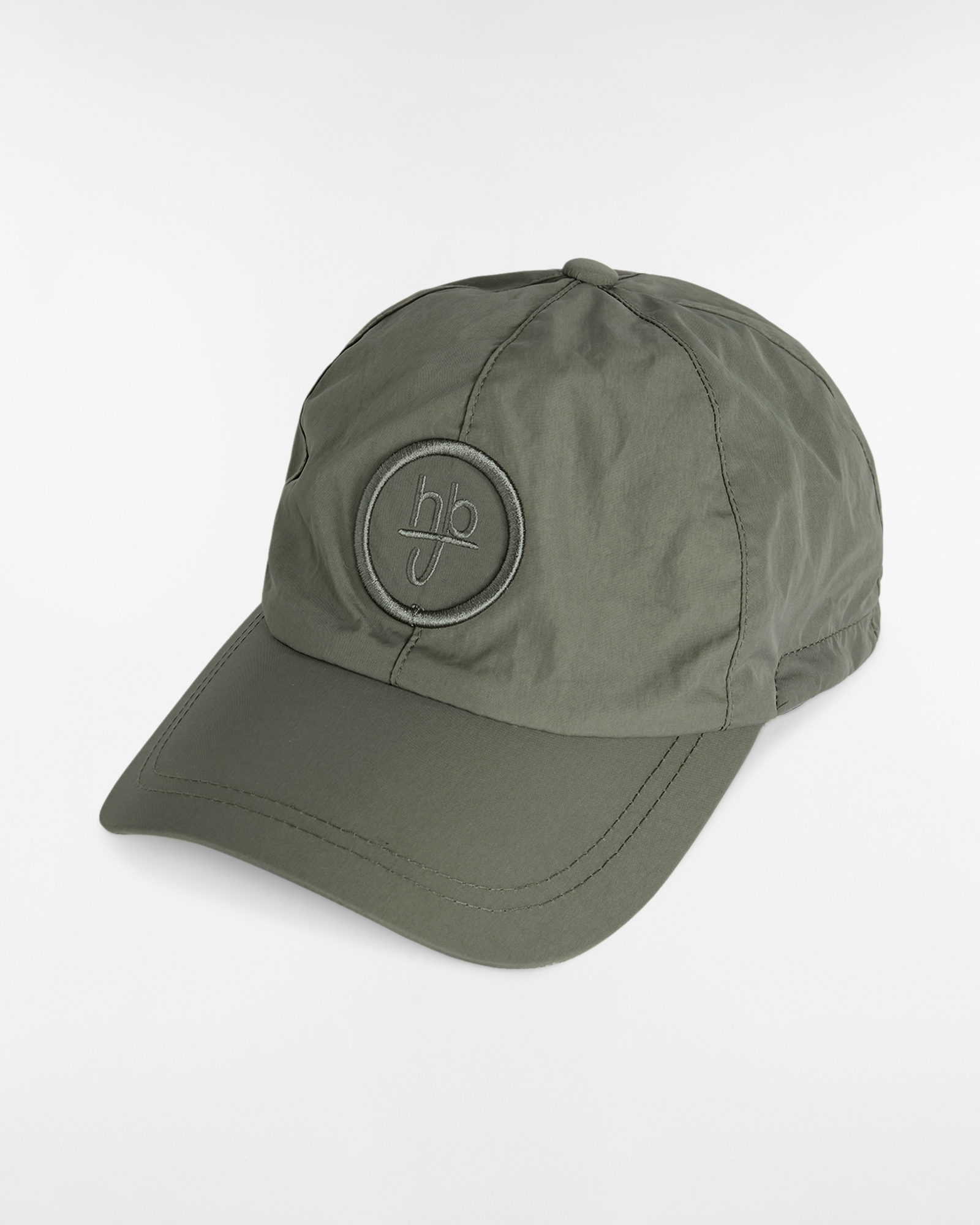 Nylon Baseball Cap with Embroidered Logo, Olive Green, large image number 2