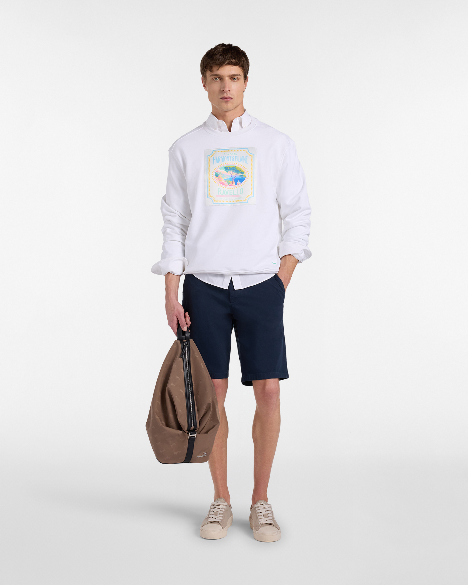 Men's Postcard capsule cotton sweatshirt, White, large image number 3