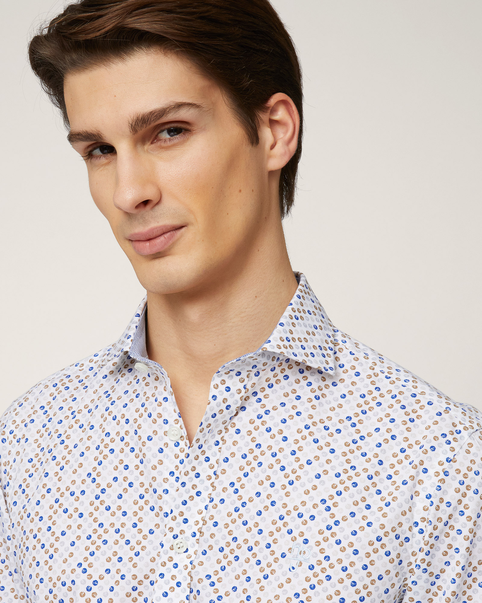 Camicia Narrow Microfantasia, Bianco, large image number 2