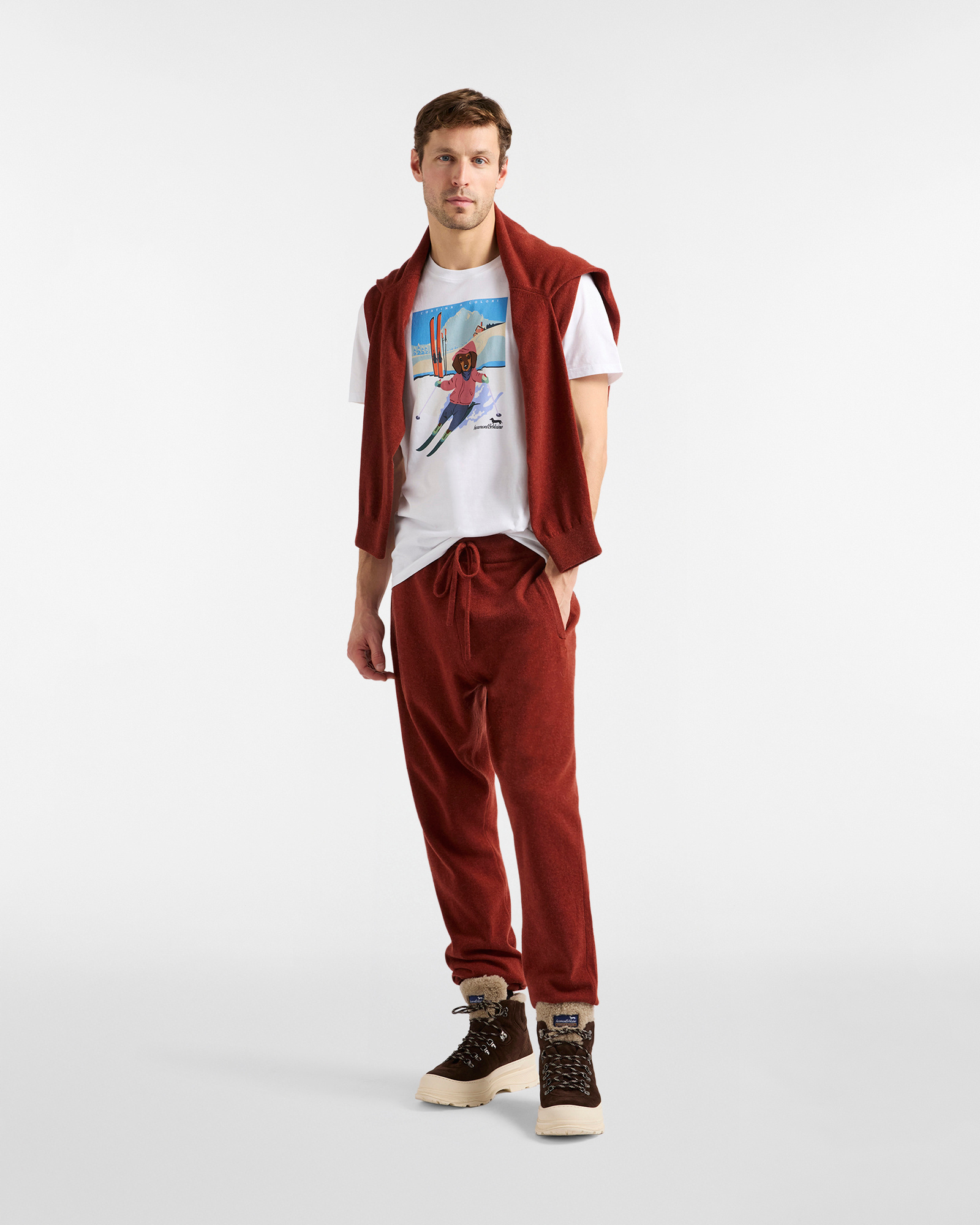 T-shirt in cotone con stampa "Cortina a Colori", Bianco, large image number 3