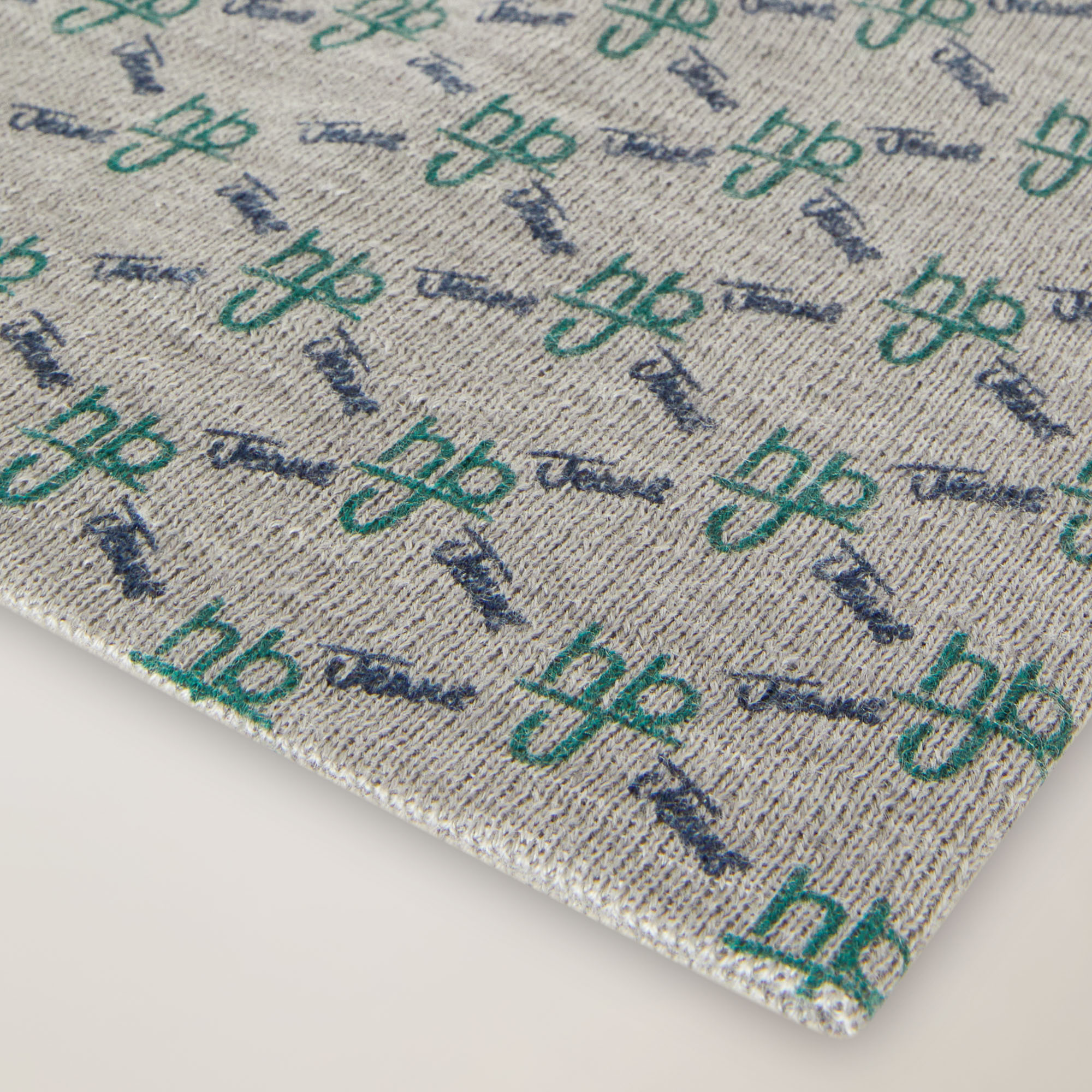 Berretto In Misto Lana Con Logo E Lettering All-Over, Verde Petrolio, large image number 1
