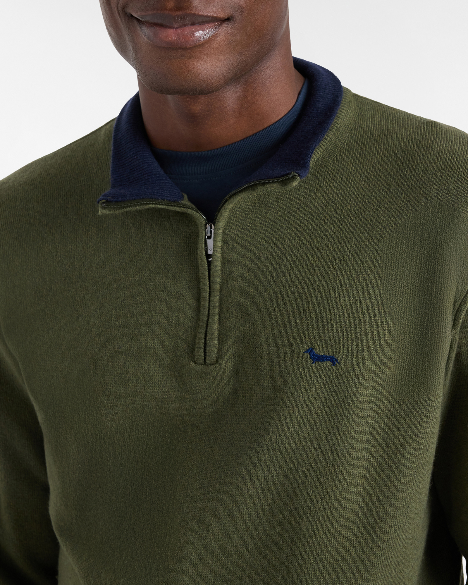 Half-Zip Wool Blend Pullover, Green, large image number 2
