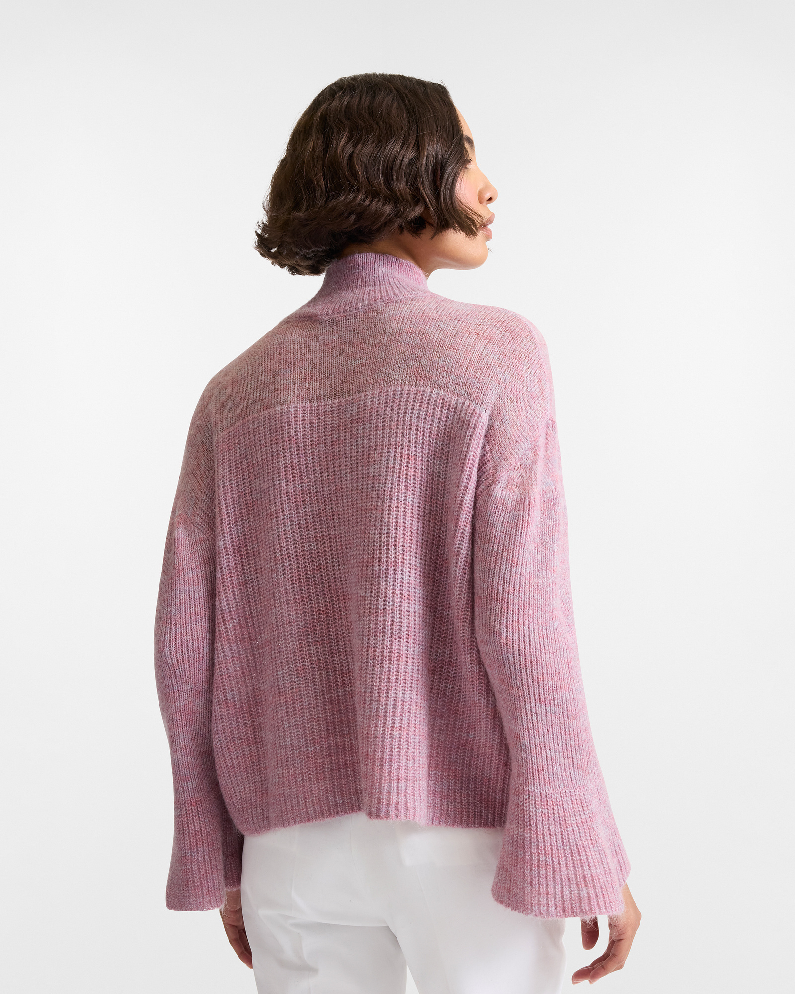 Jersey de Cuello Alto Mezcla de Lana