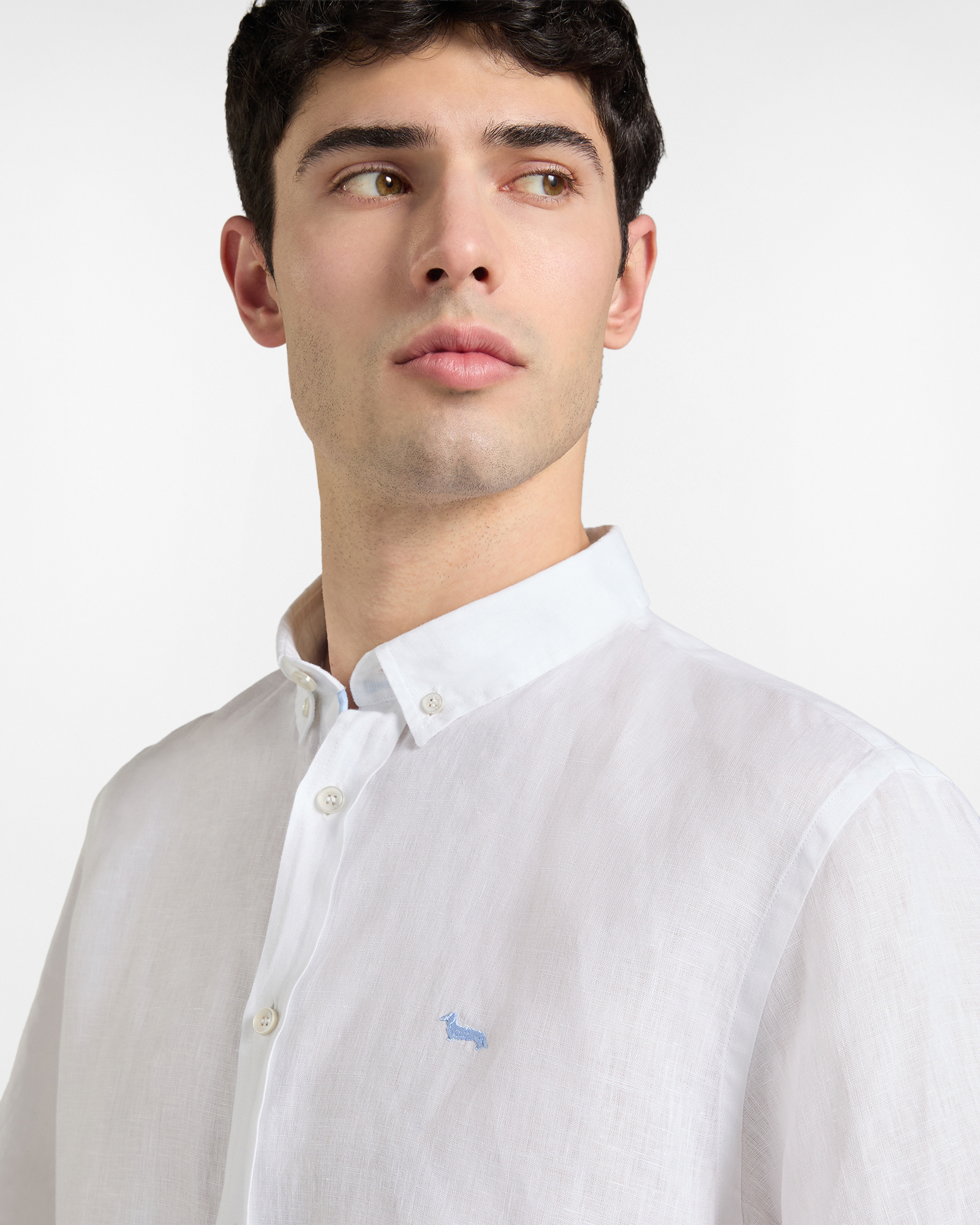 Straight-fit pure linen shirt, White, large image number 2