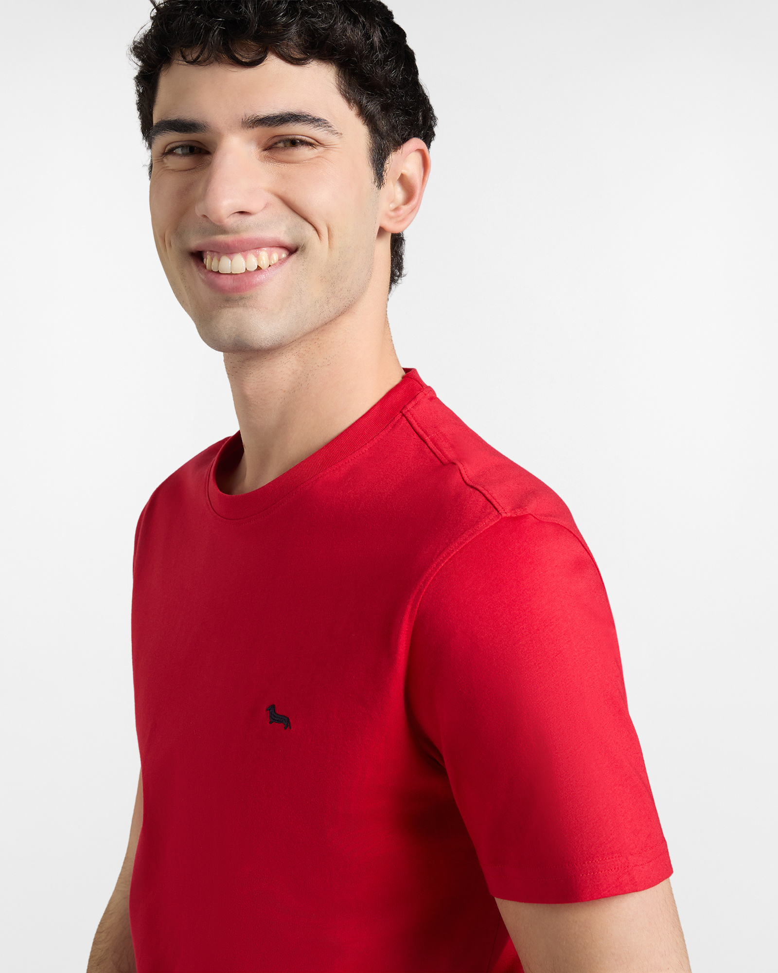 Camiseta ajustada de algod&oacute;n para hombre, Rojo, large image number 2