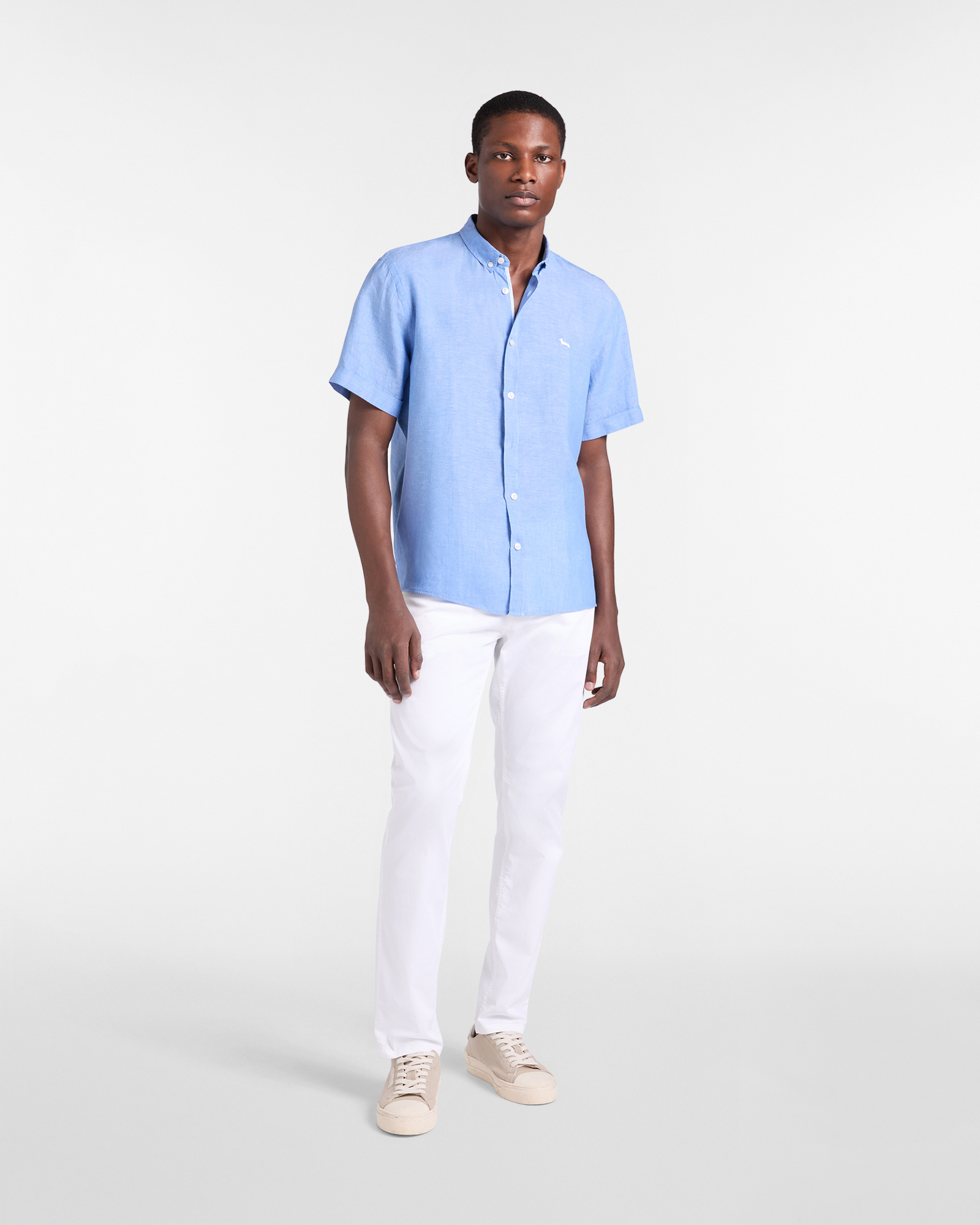 Straight-fit pure linen shirt, Blue, large image number 3
