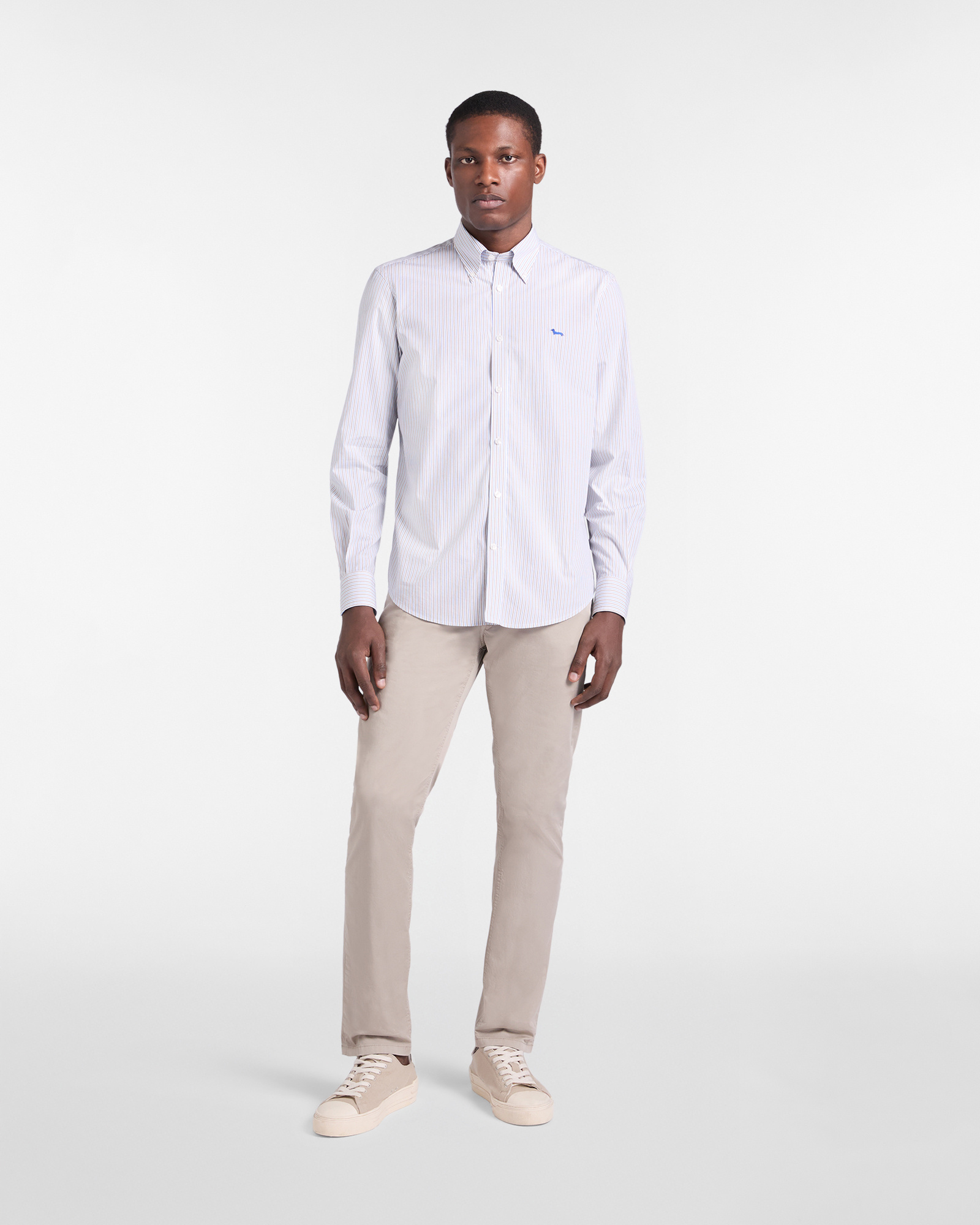 Chemise &agrave; rayures pour homme, coupe classique, Beige, large image number 3