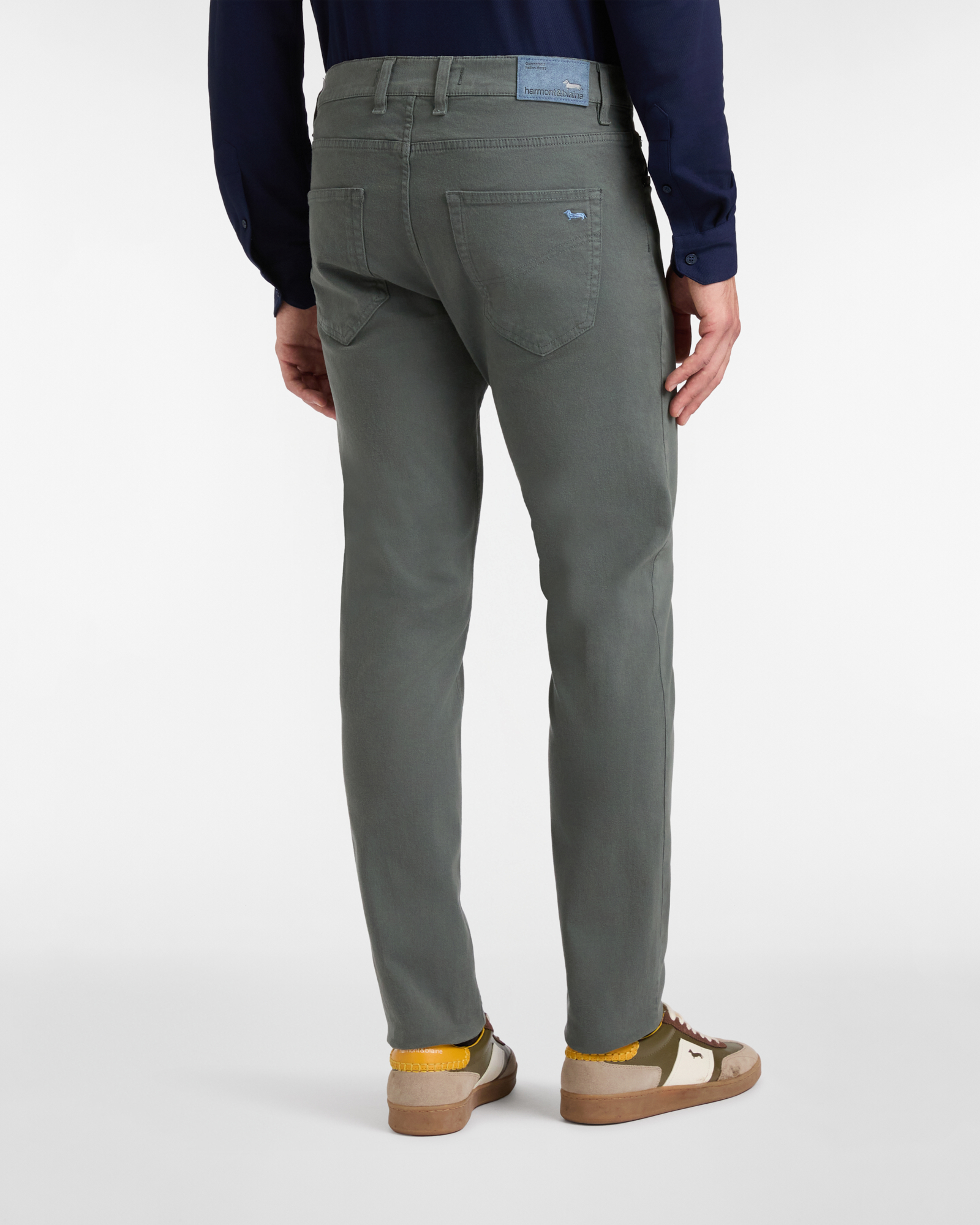 Narrow Fit Gabardine Pants, Gray, large image number 1