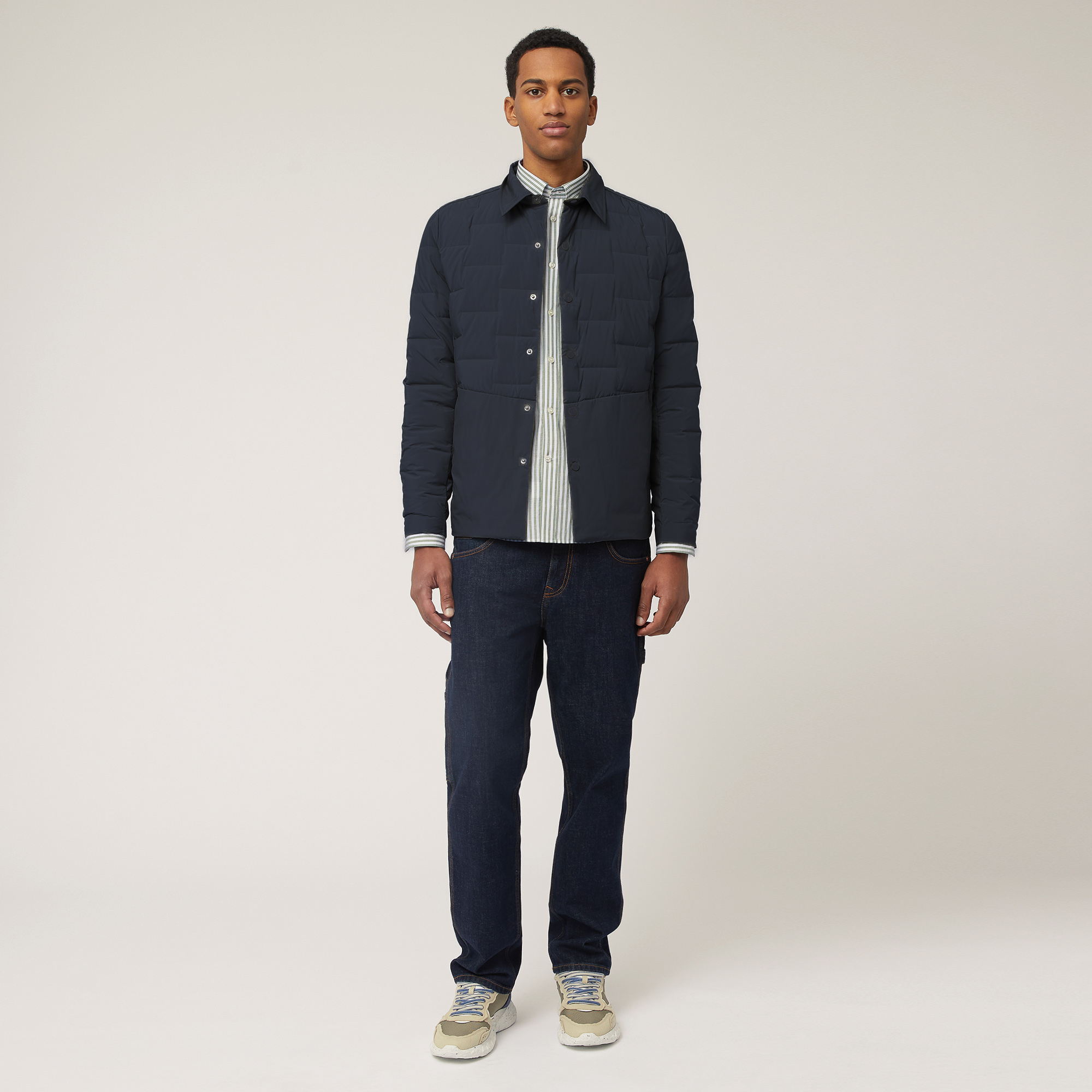 Jacket with Shirt Collar, Marine Blue, large image number 3