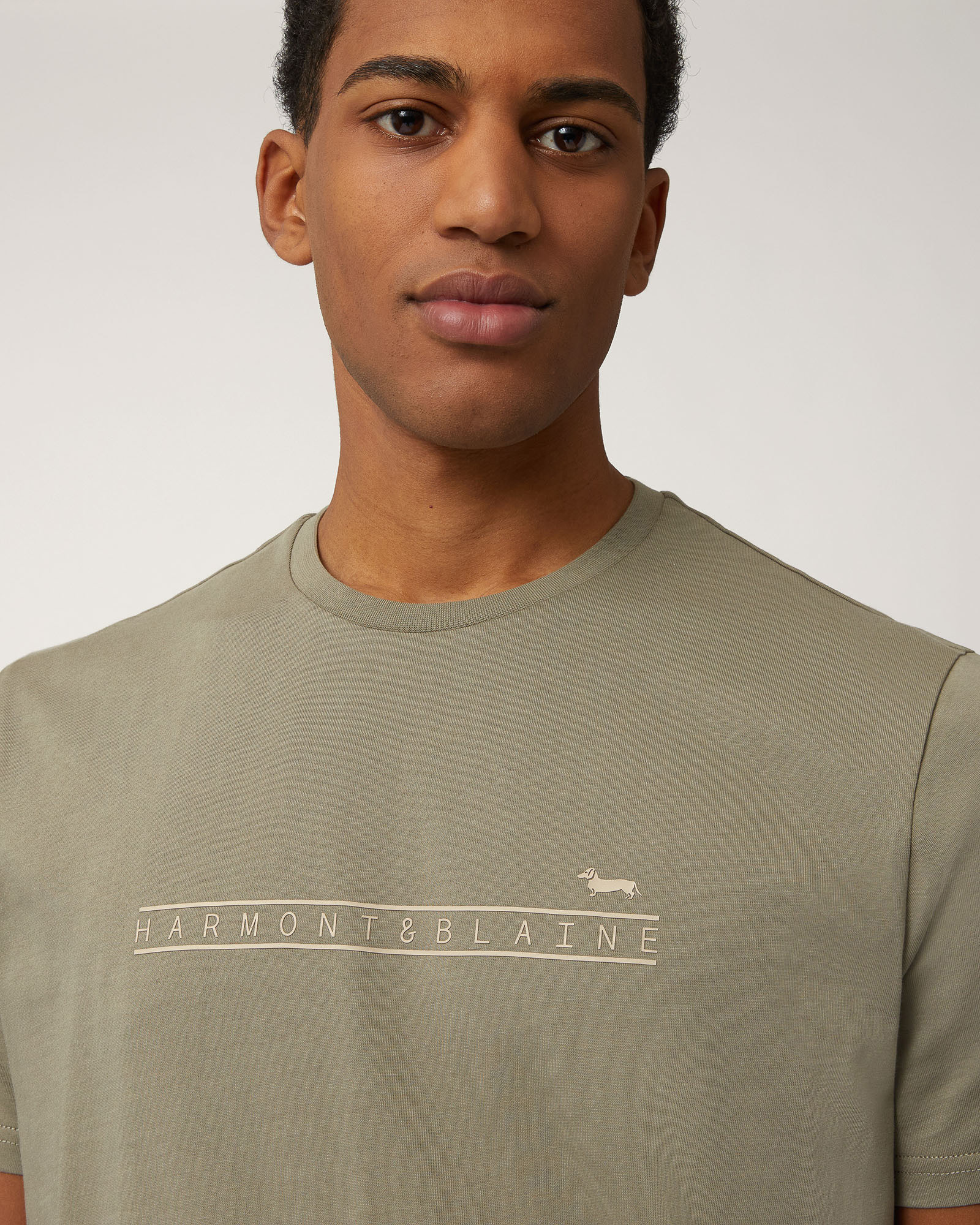 Cotton Branded T-Shirt, Military Green, large image number 2