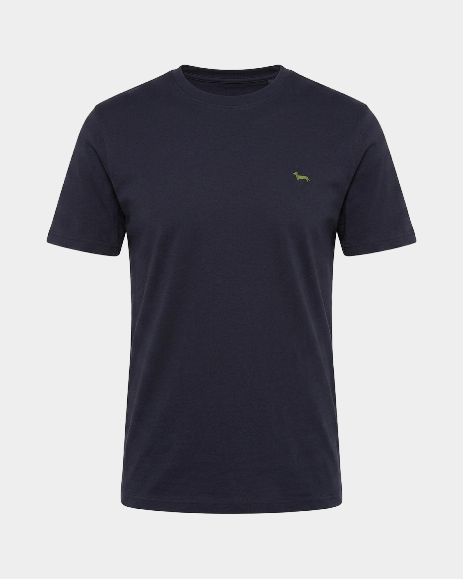 Camiseta de hombre de 100 % puro algod&oacute;n de corte entallado, AZUL MARINO, large