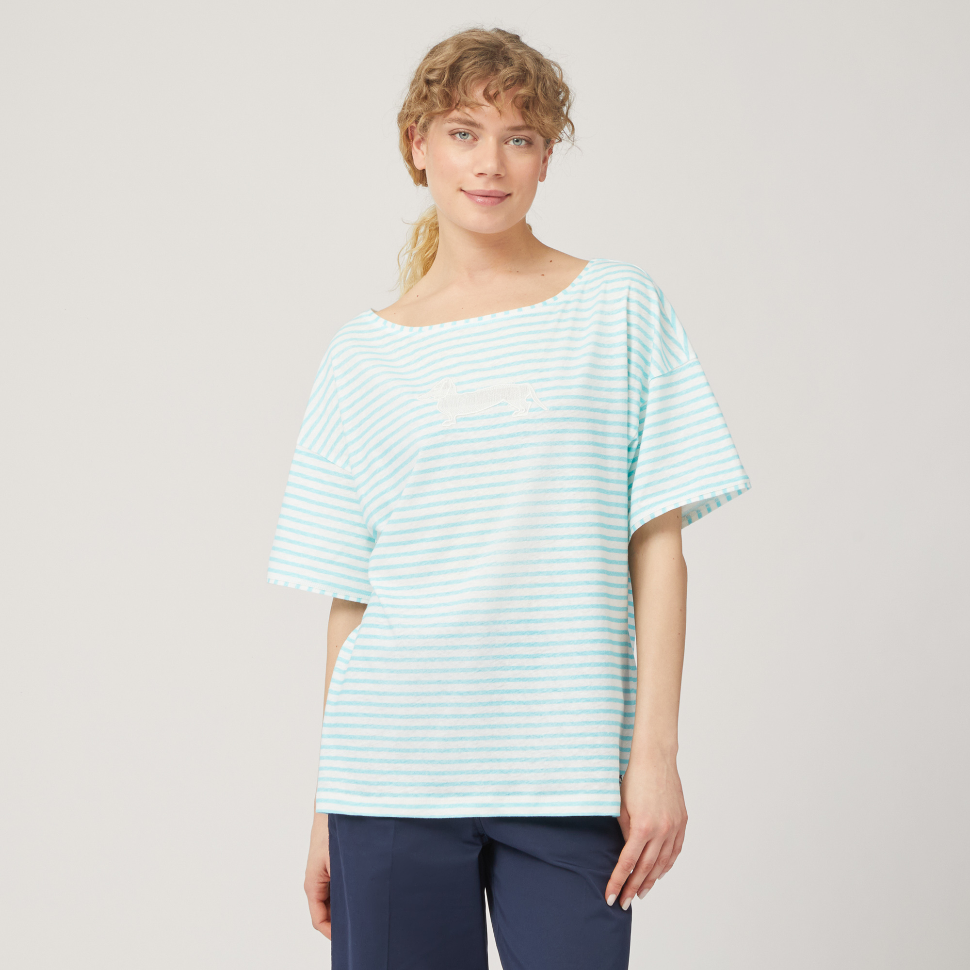 Striped Comfort Fit T-Shirt, Light Blue, large image number 0