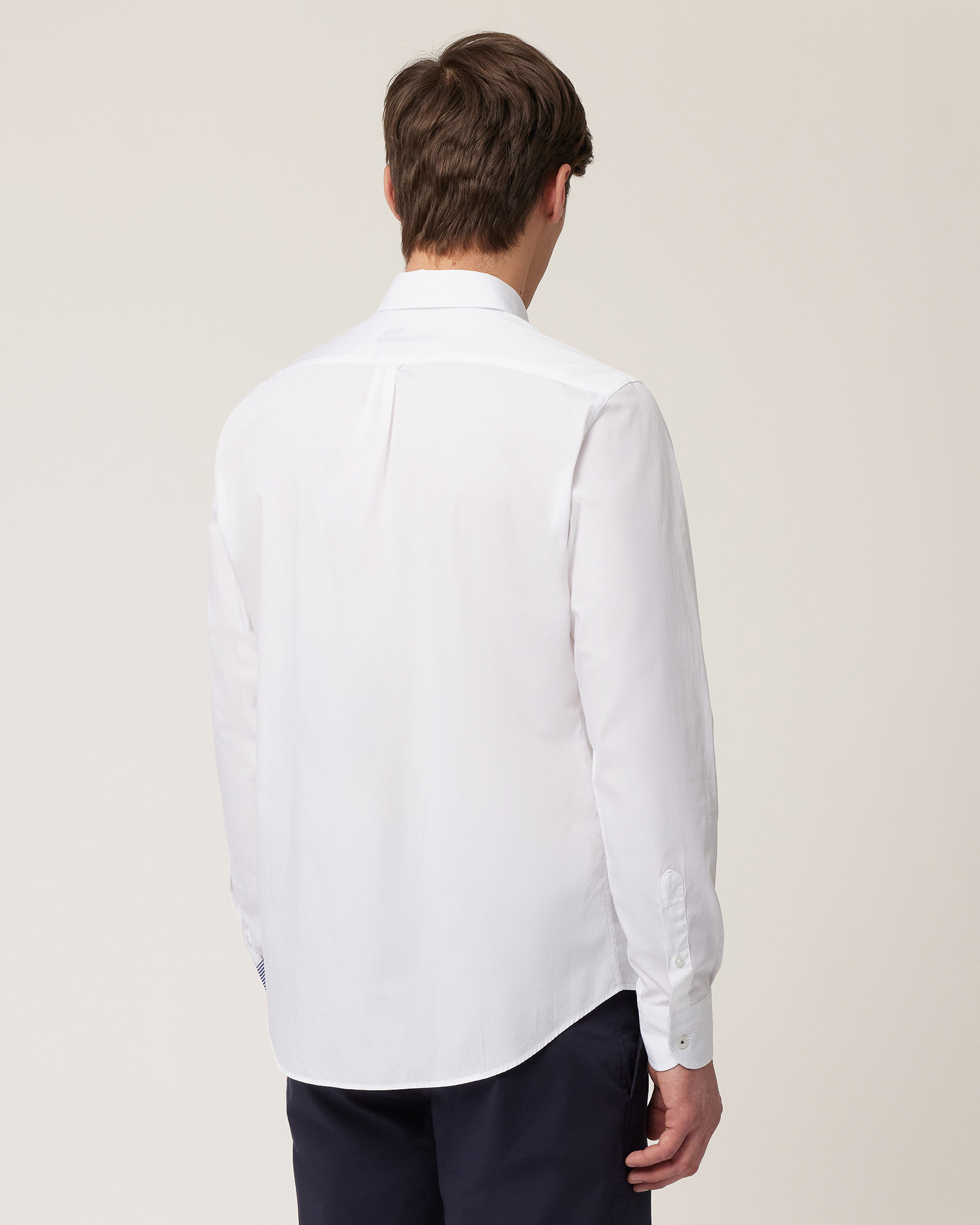 Shirt with Contrasting Bands, Navy Blue, large image number 1