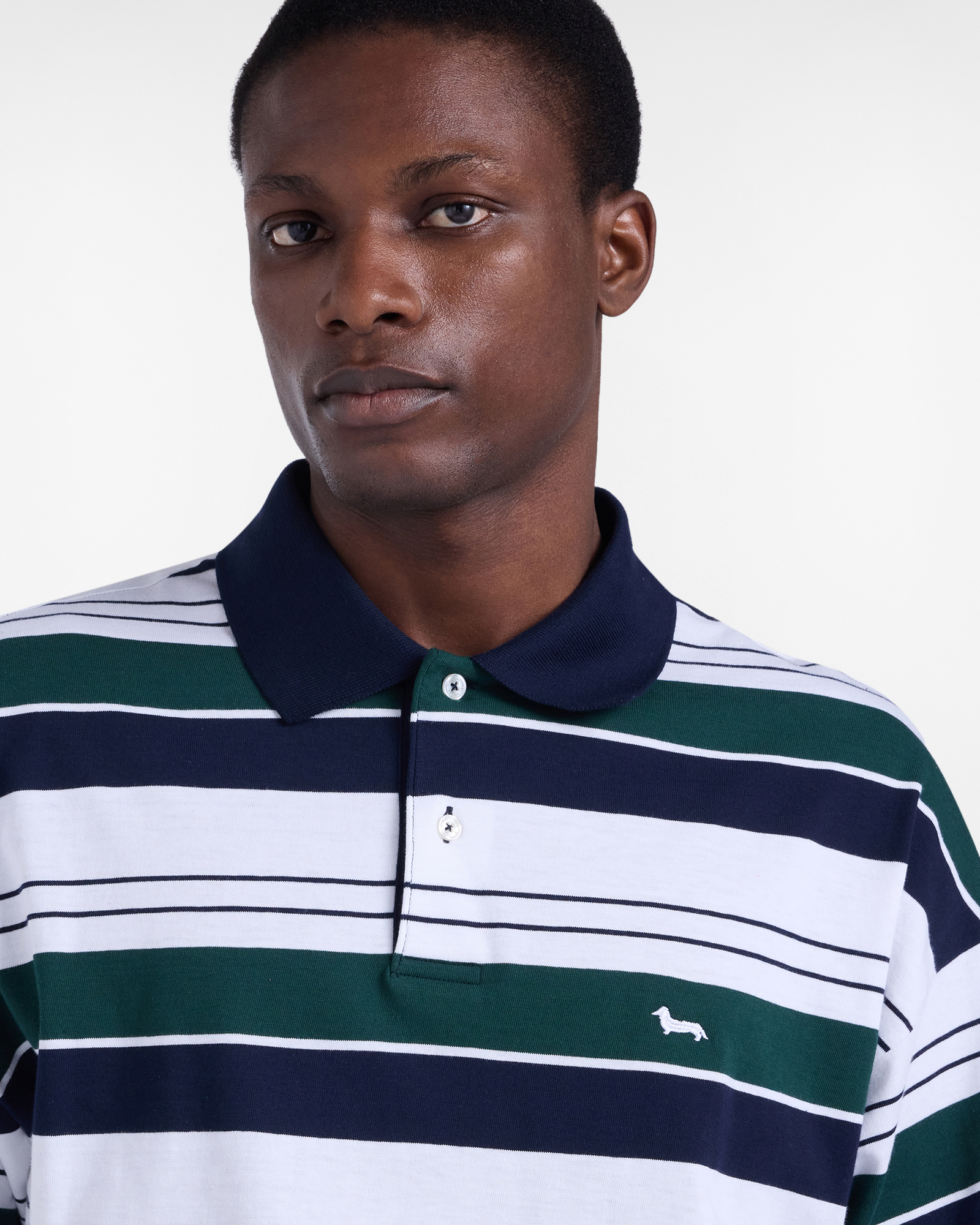 Camisa de polo de maxi rayas, ajuste relajado., Blanco, large image number 2