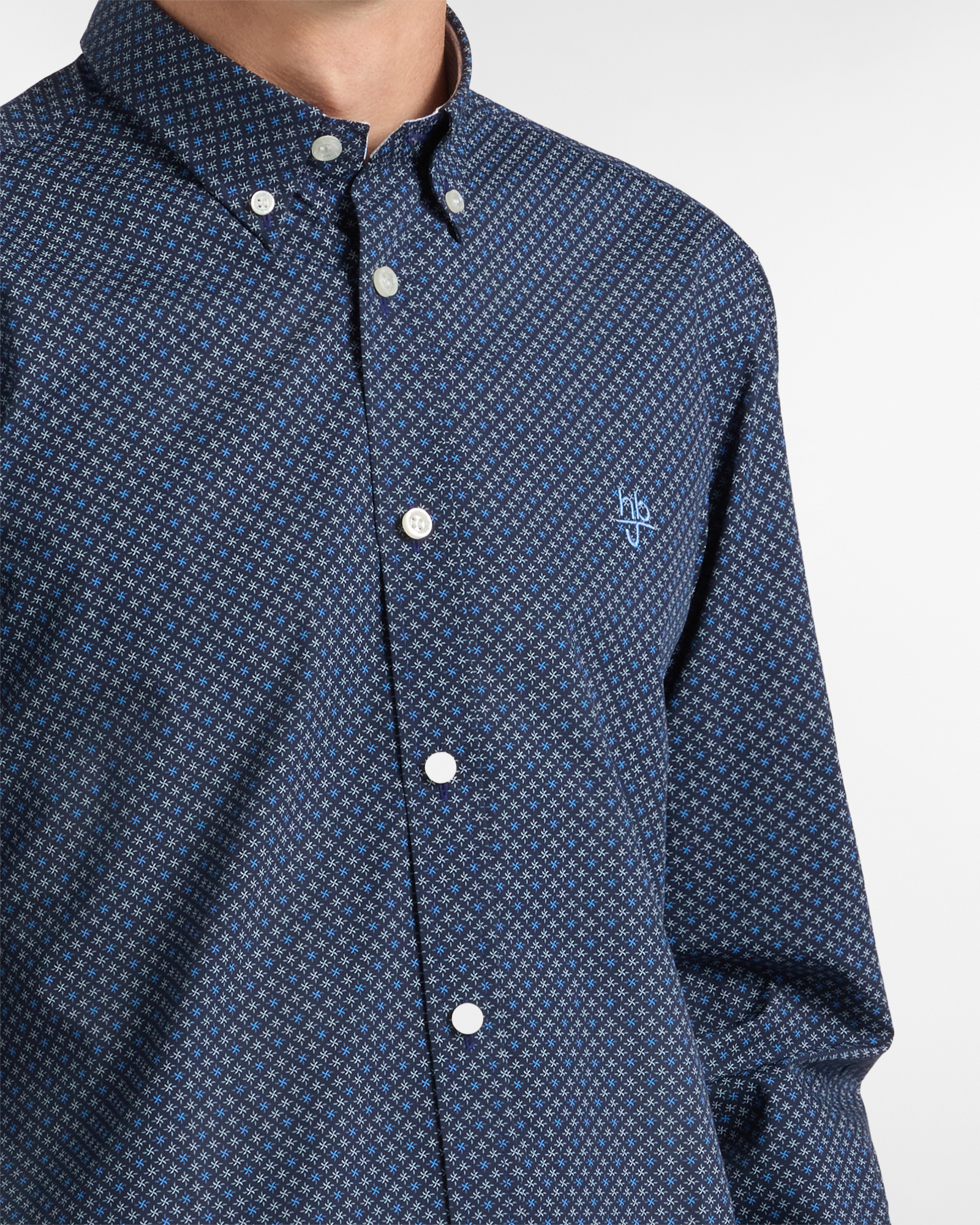 Camicia Uomo Micro Stampa Narrow Fit, Blu scuro, large image number 2