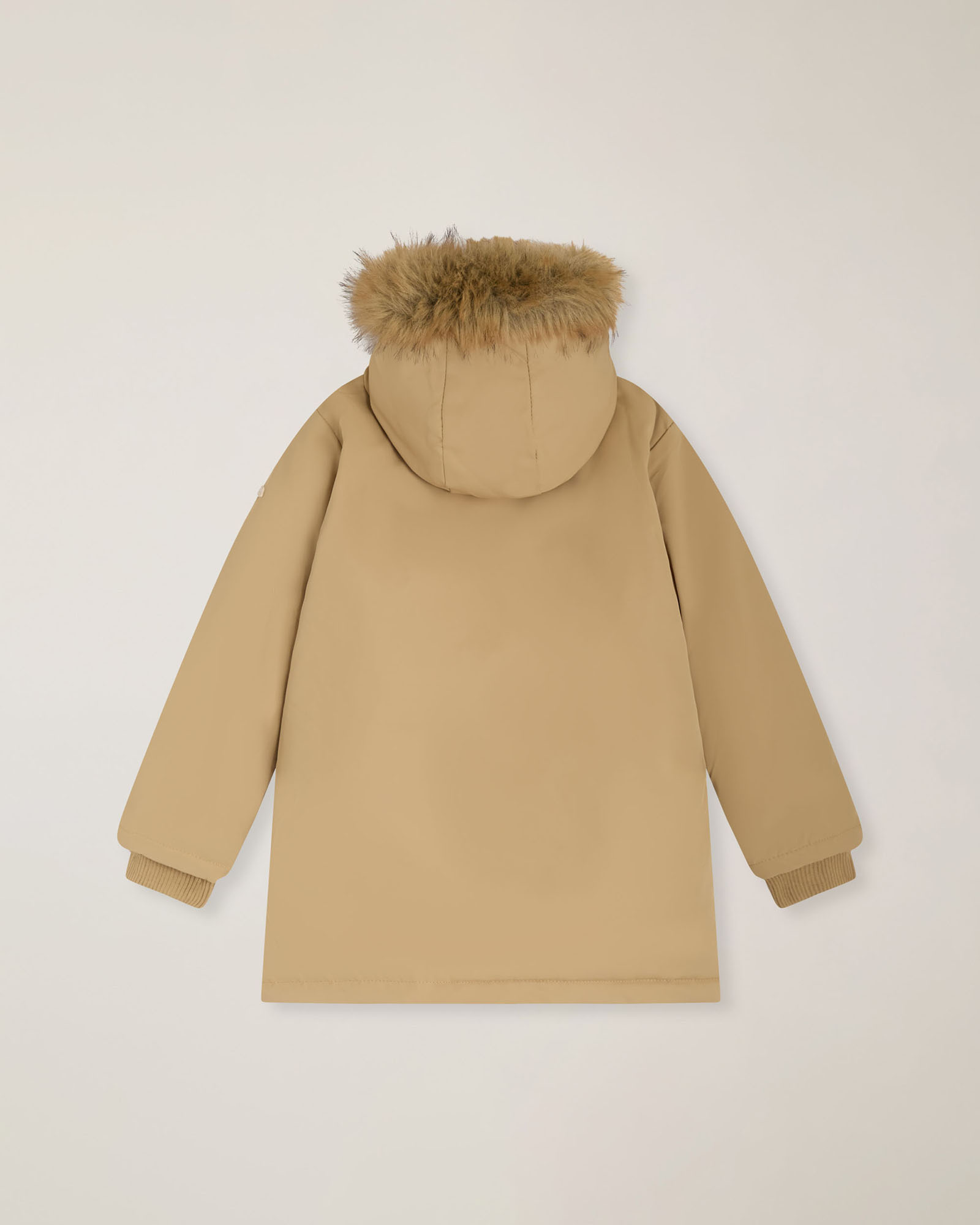 Hooded parka with fur trim, Brown/Red, large image number 1