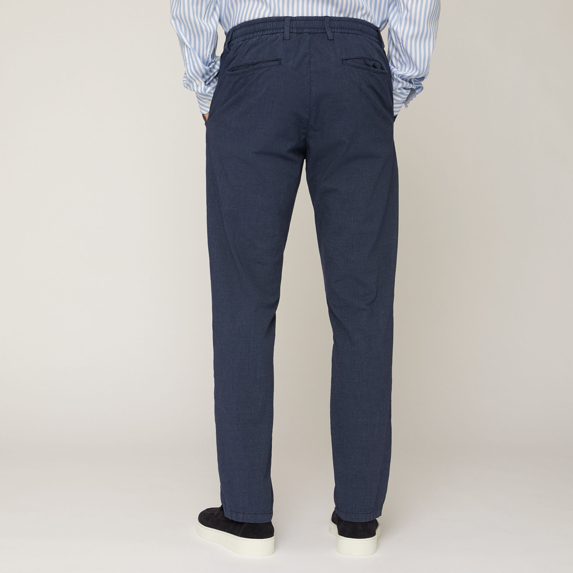 Pantaloni Jogger Misto Cotone, Blu Navy, large image number 1