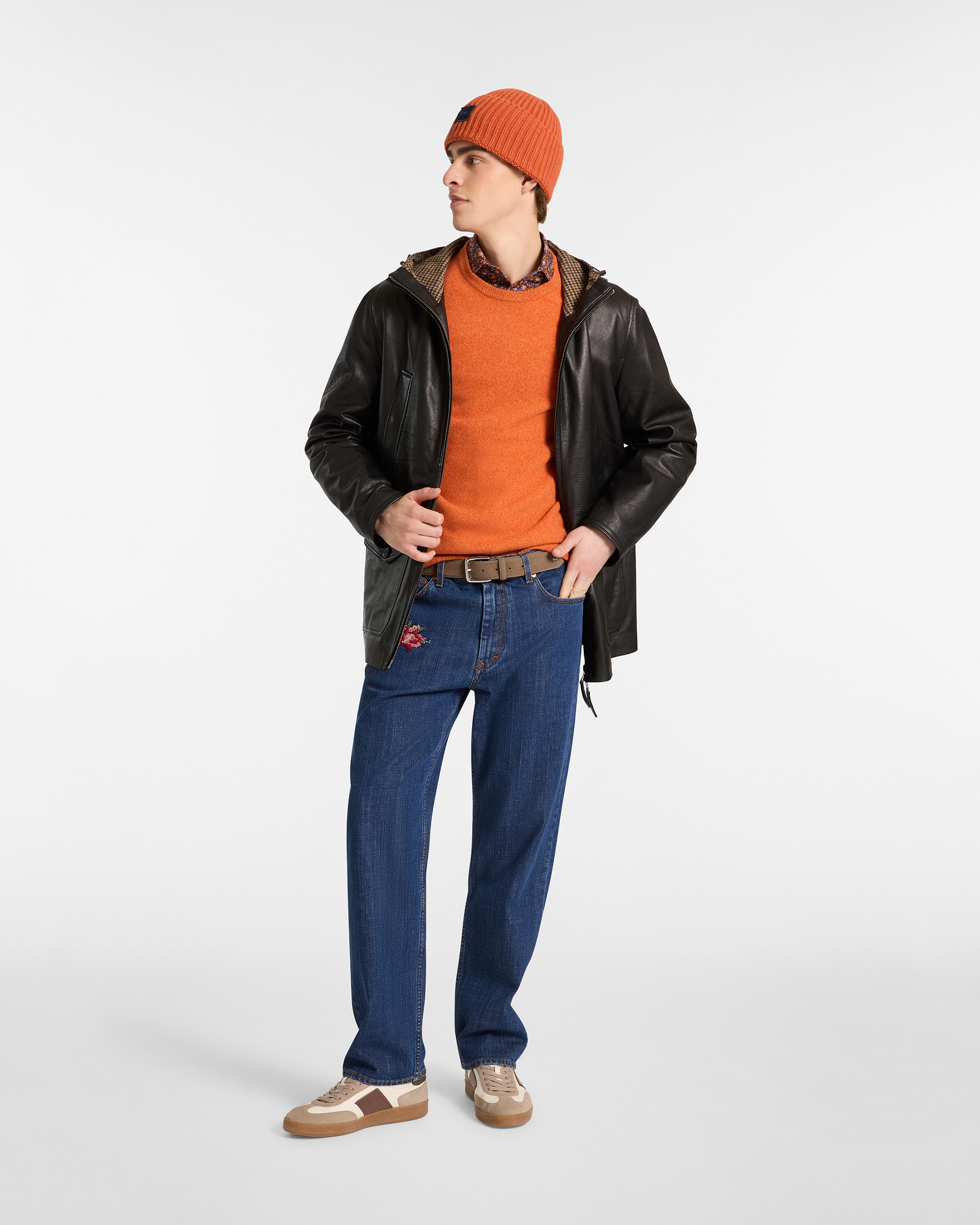 Lambswool Pullover, Orange, large image number 3