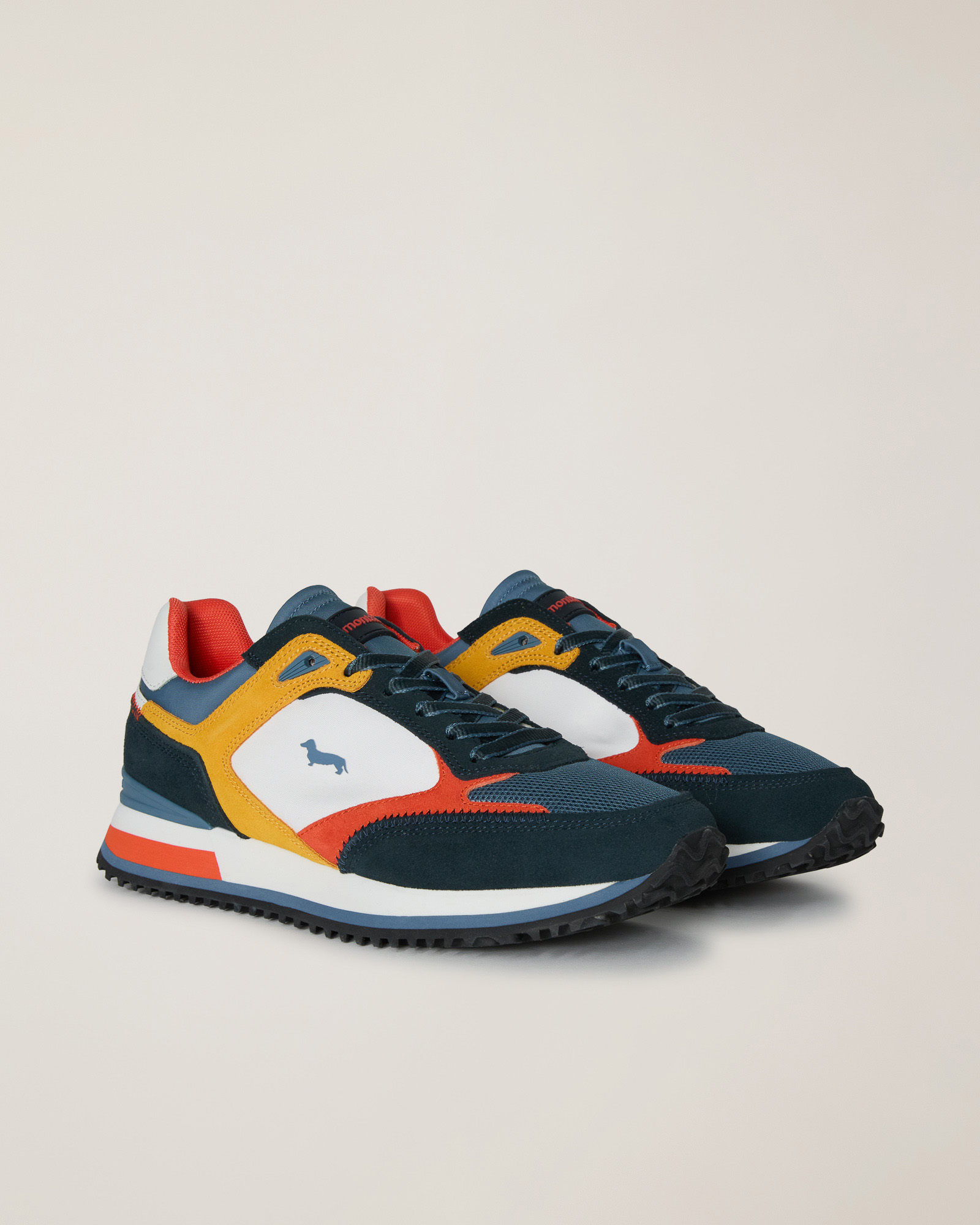 Mixed-material and colors sneaker, Blue/Navy, large image number 1