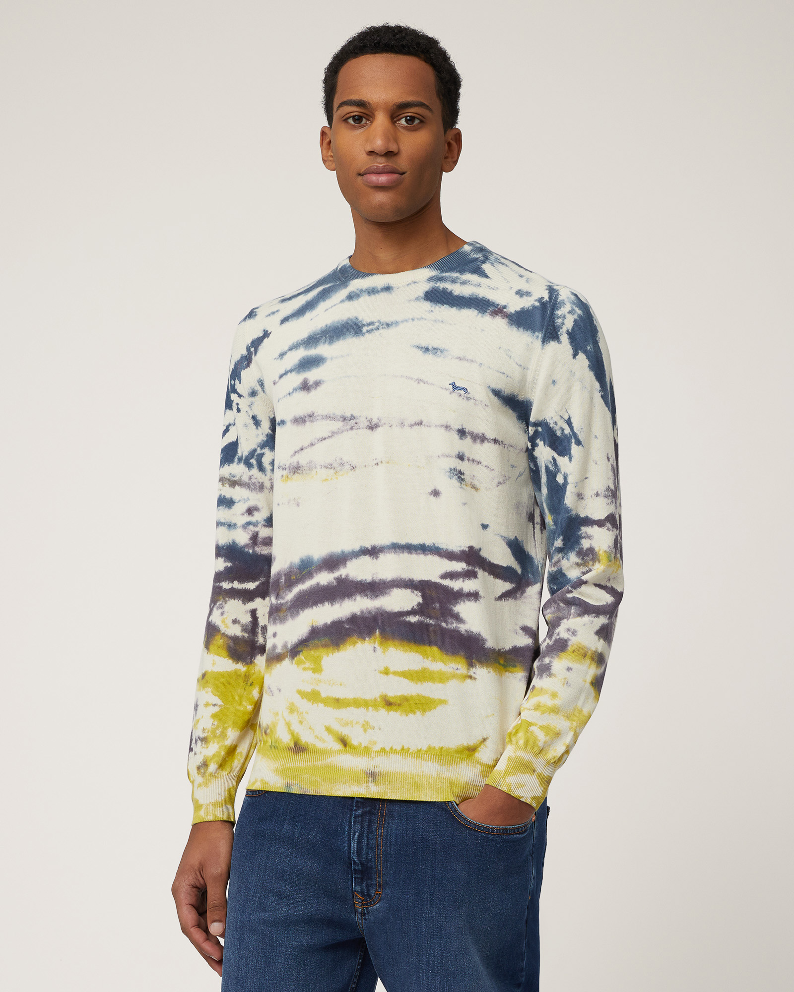 Multicolor Tie-Dye Crew-Neck
