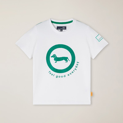 Camiseta de algodón orgánico con logotipo estampado, Blanco, large image number 0