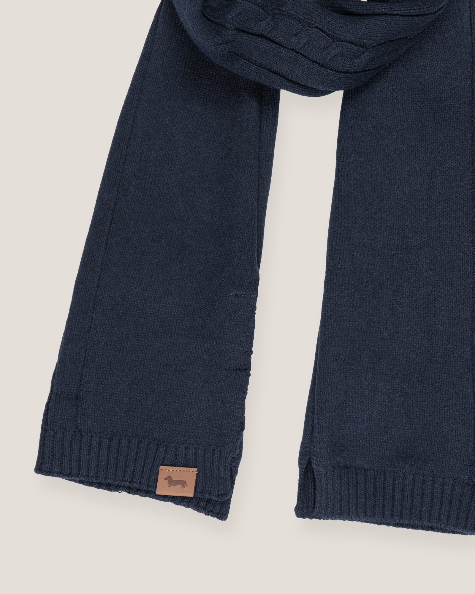Cable-knit scarf, Dark Blue, large
