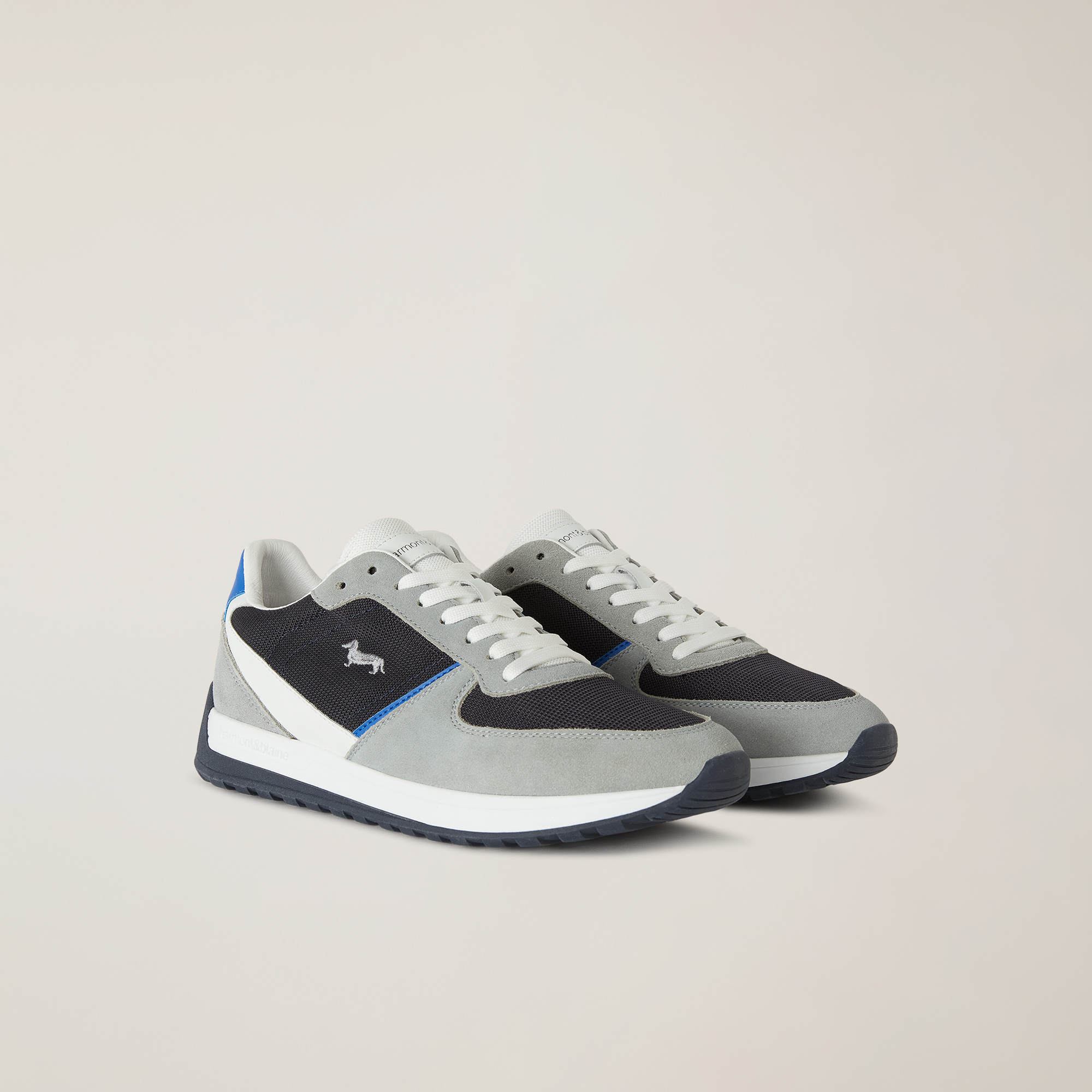 Sneaker mit zweifarbiger Sohle, Grau/Blau, large image number 1