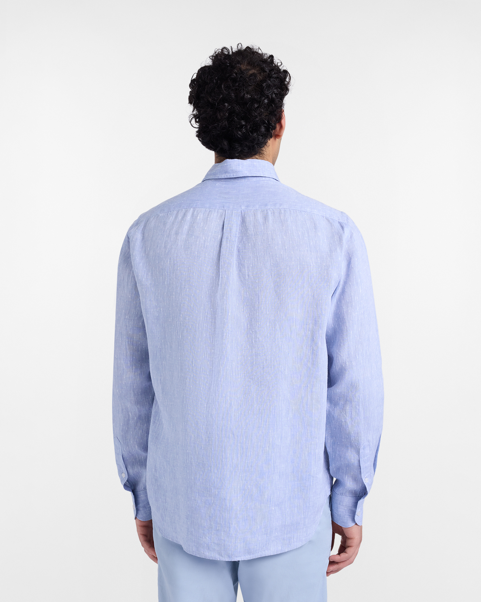 Camicia Uomo in Puro Lino , Blu Navy, large image number 2
