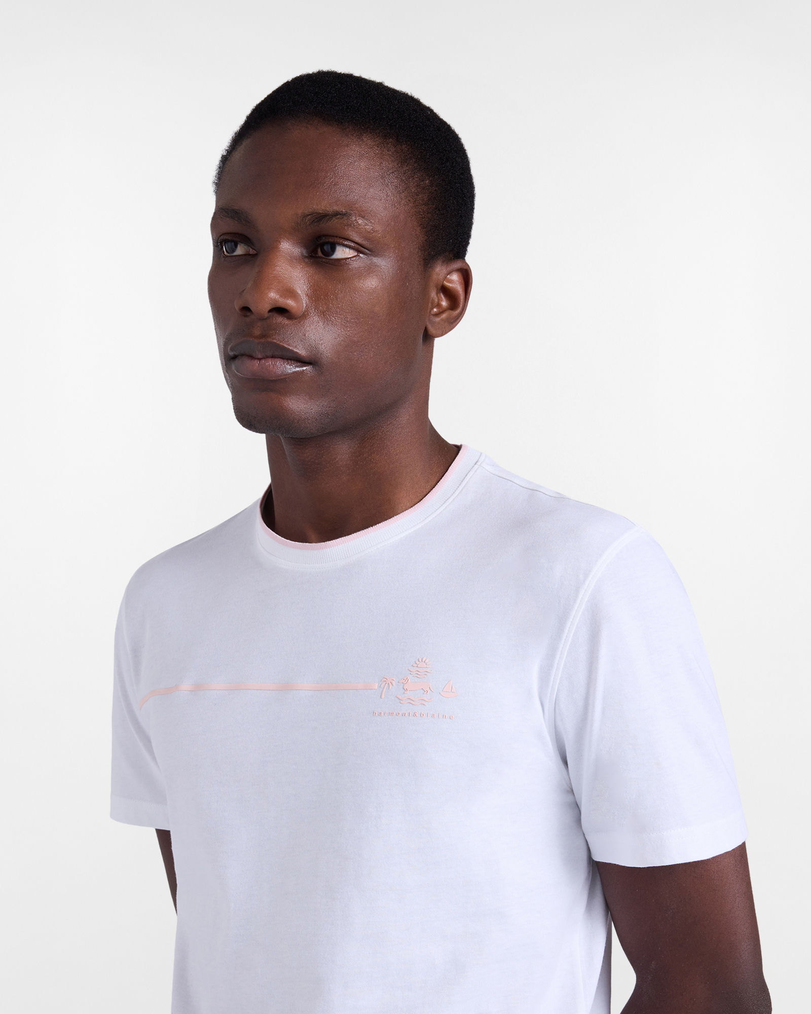 Men's T-shirt with a sea theme print, Red, large image number 2