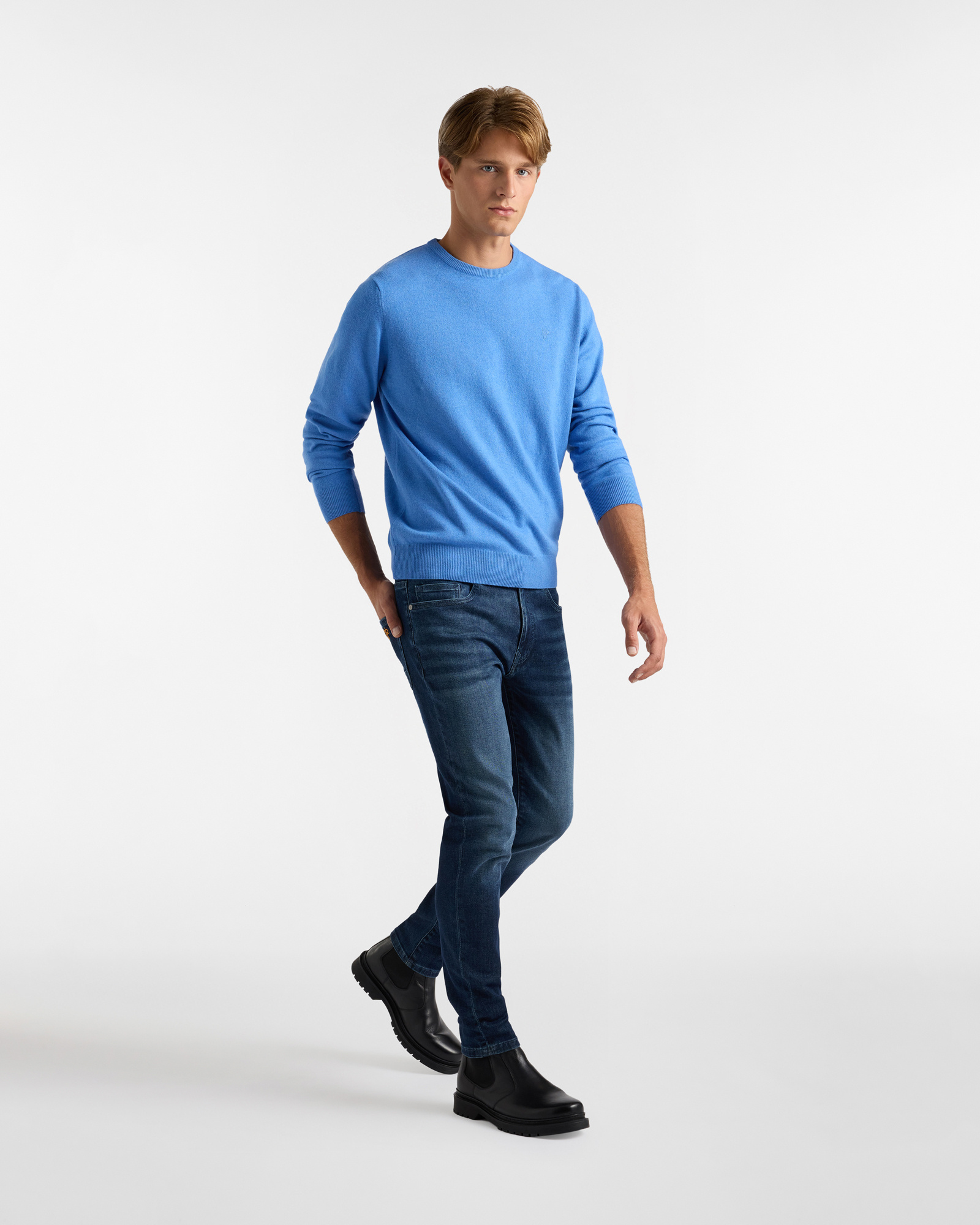 Maglione Girocollo basic, Azzurro, large image number 3