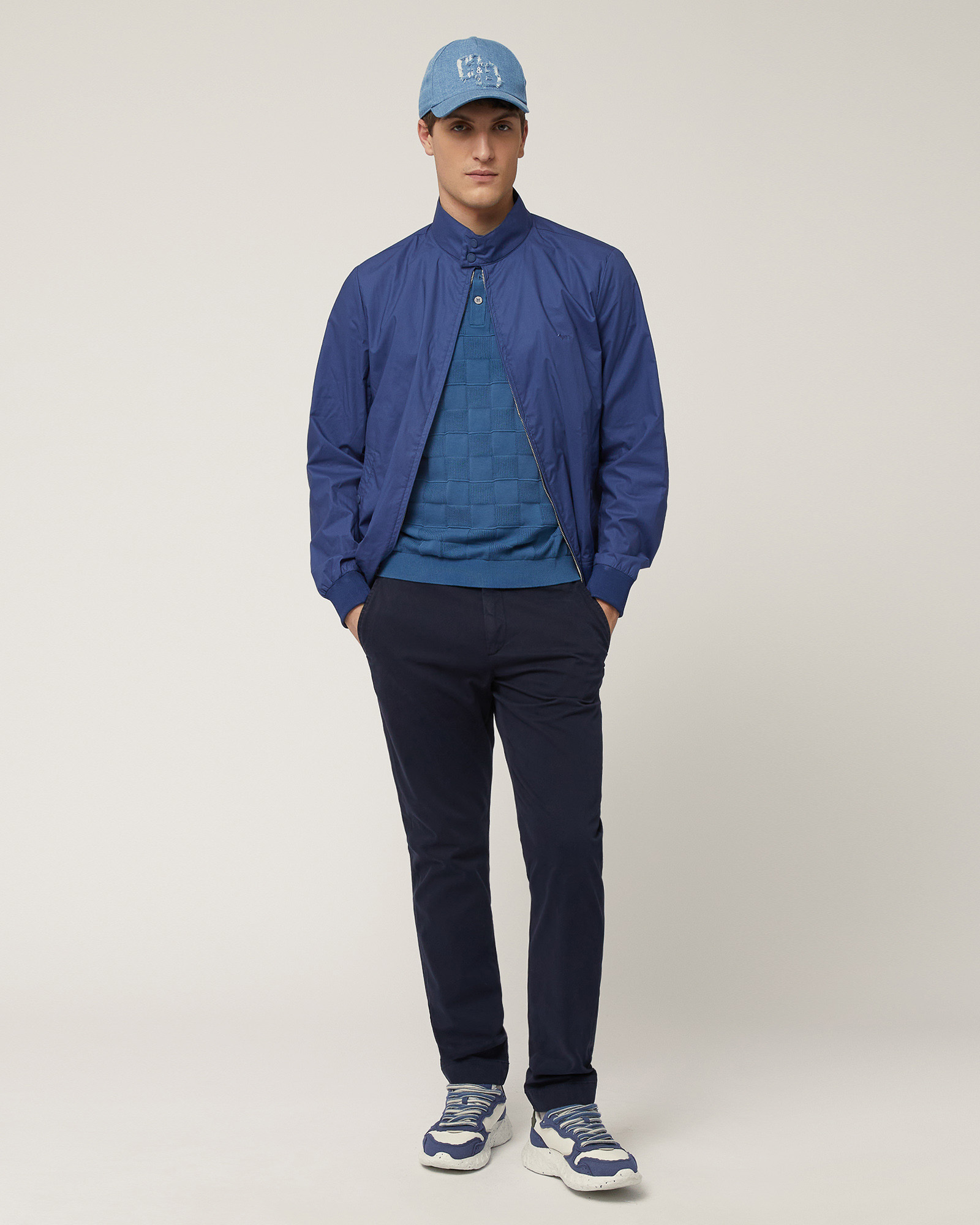 Narrow Fit Chino Pants, Navy Blue, large image number 3