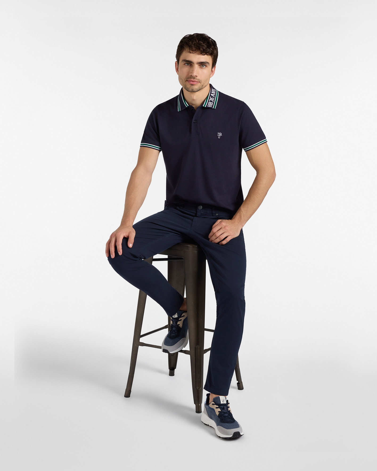 Pantalone Uomo Cinque Tasche in Light Twill Narrow Fit, Blu scuro, large image number 3