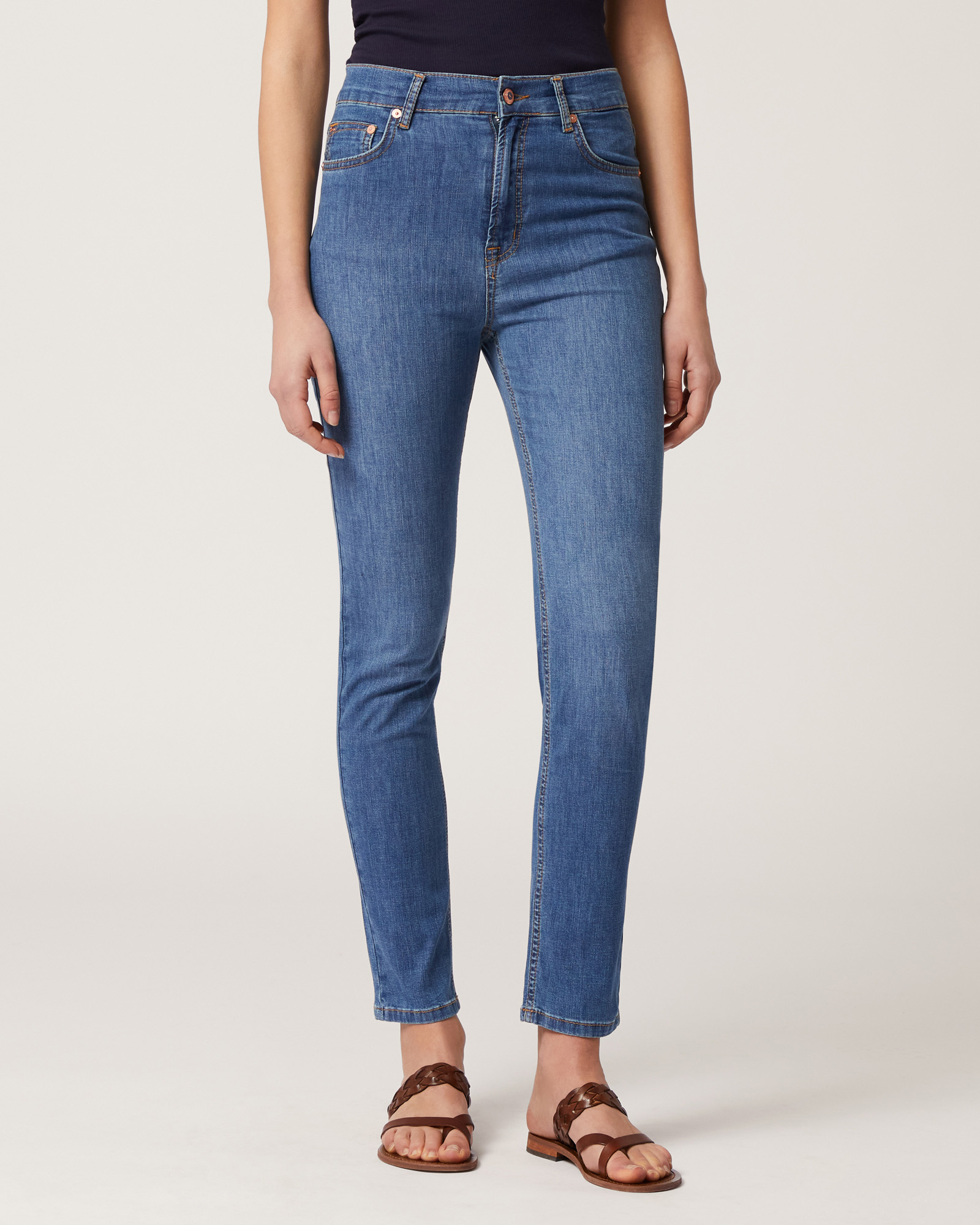 Jeans Slim A Vita Alta