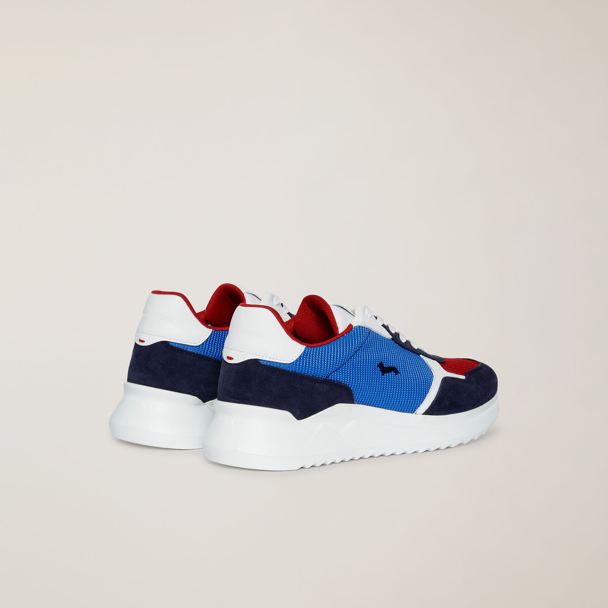 Mixed-Material Sneaker, Blue/Red, large image number 2