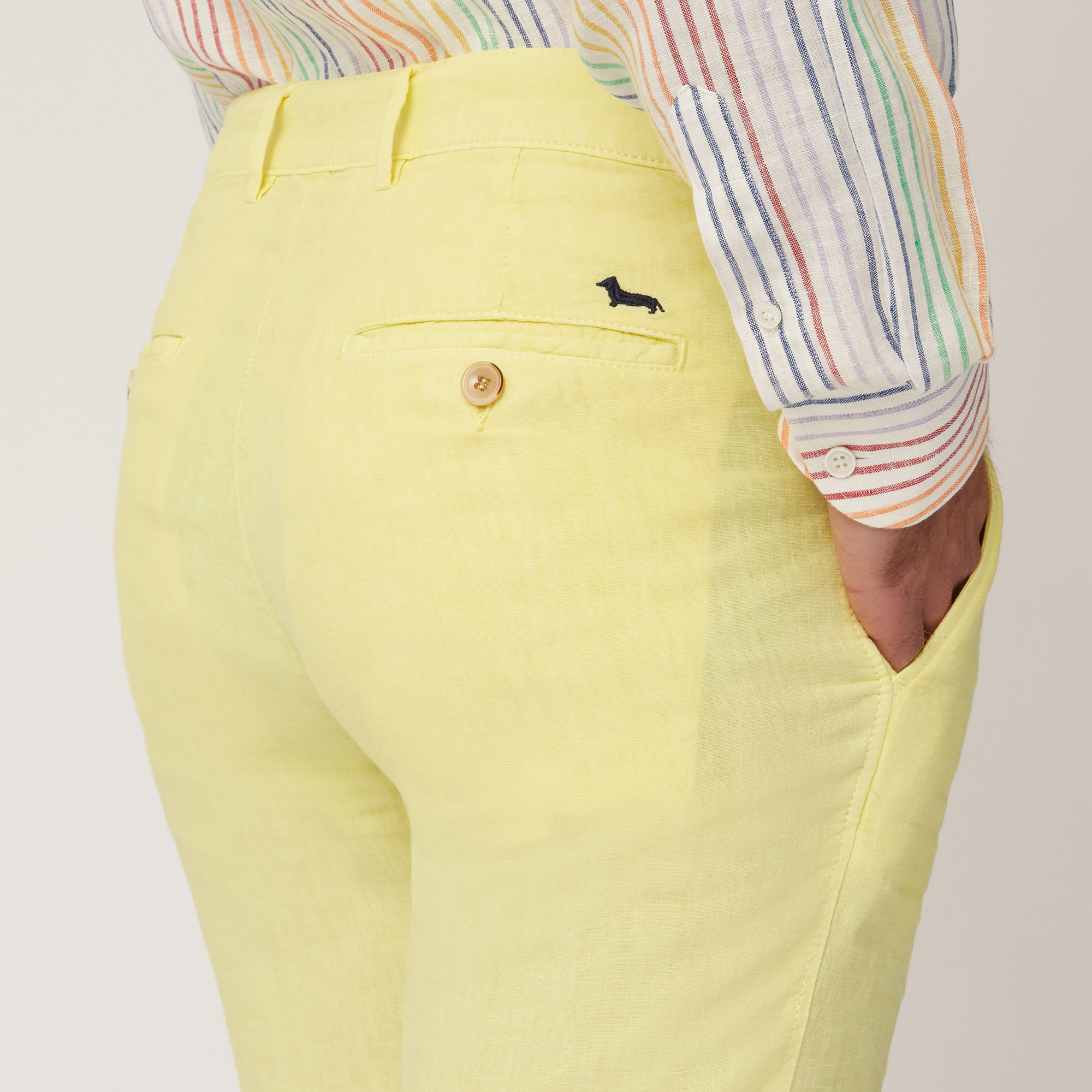 Linen Bermuda Shorts, Light Yellow, large image number 2