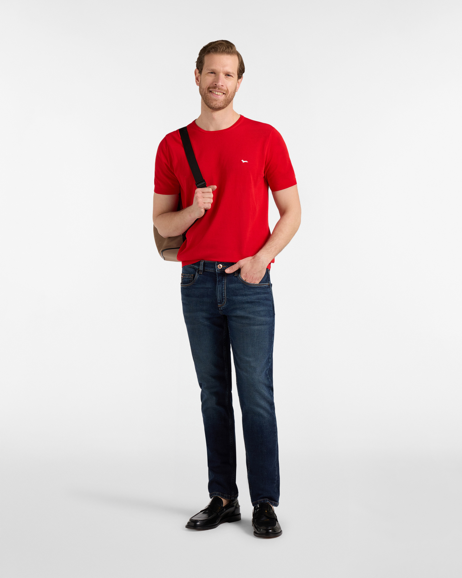 Knit T-shirt, Red, large image number 3