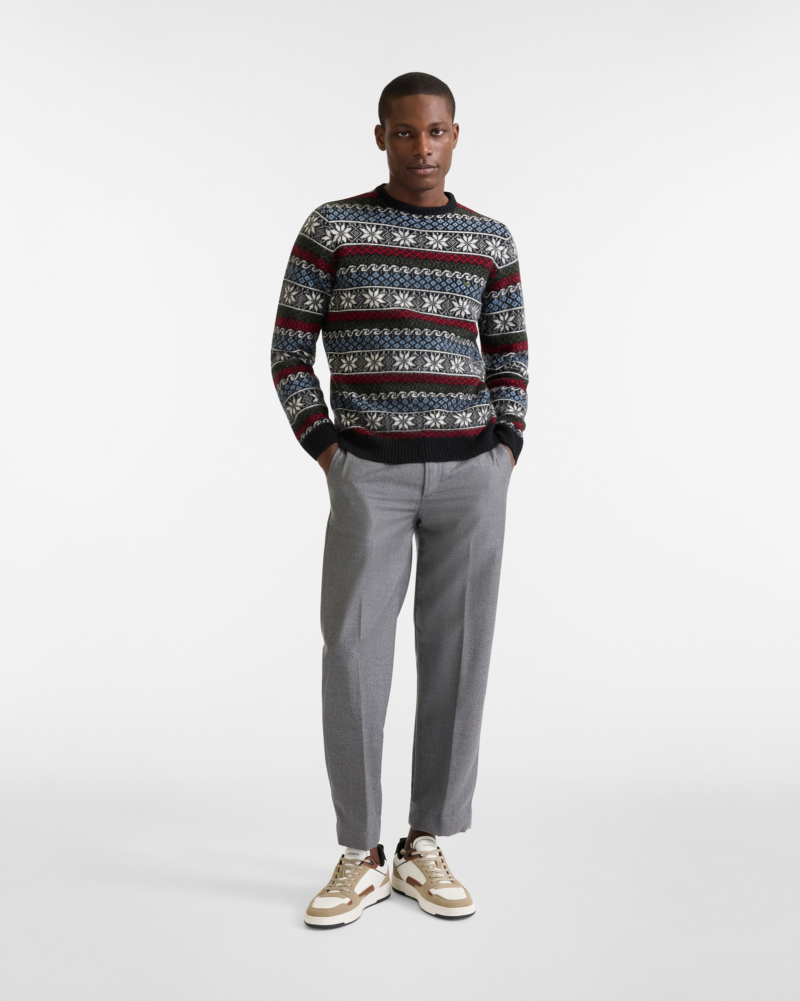 Wool Crewneck Capsule Xmas Selection, Black, large image number 3