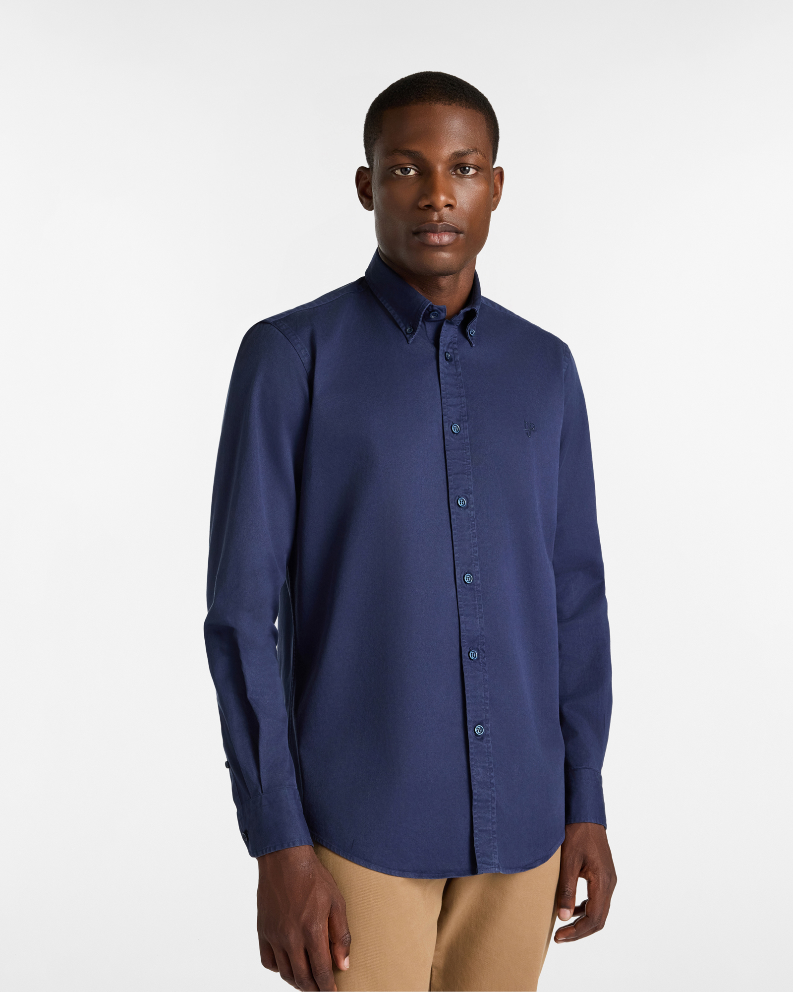 Camicia in Cotone, Blu Scuro, large