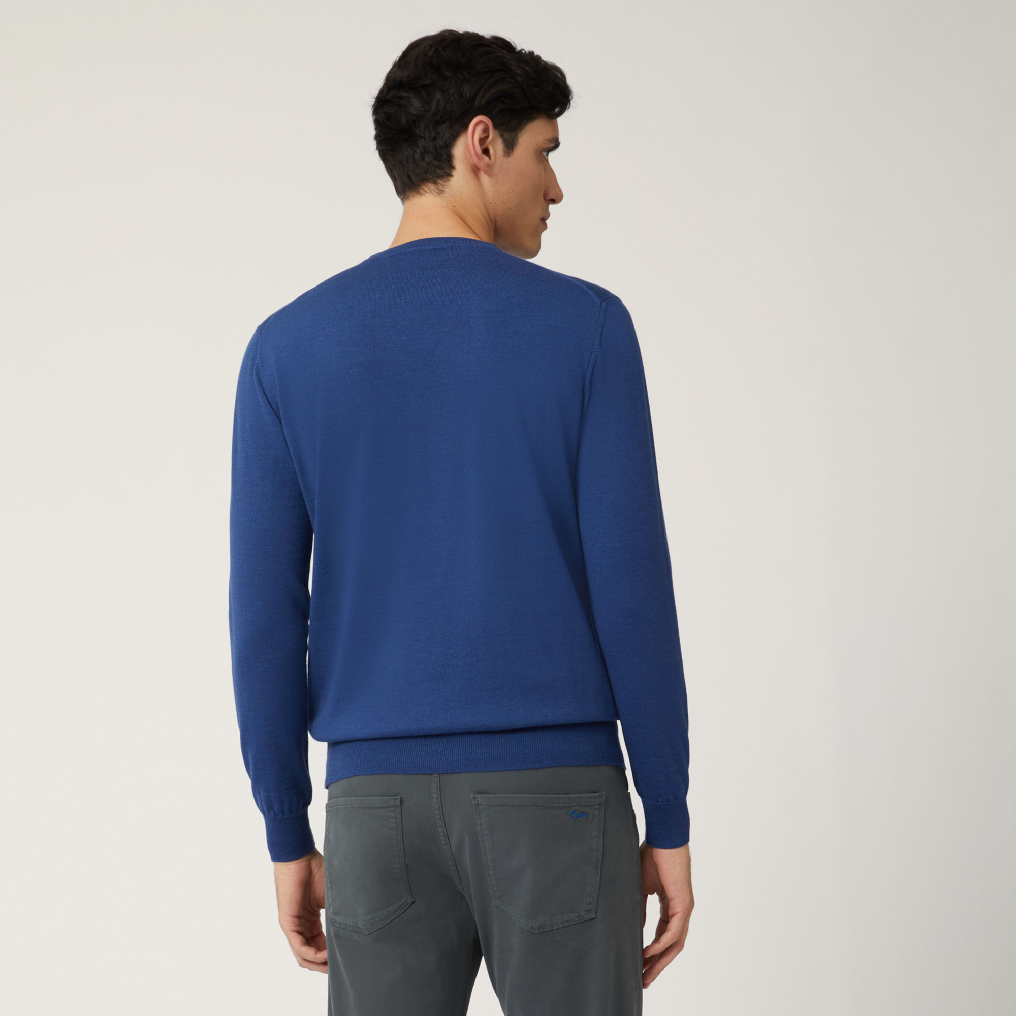 Merino Wool Crew-Neck Pullover, Light Blue, large image number 1