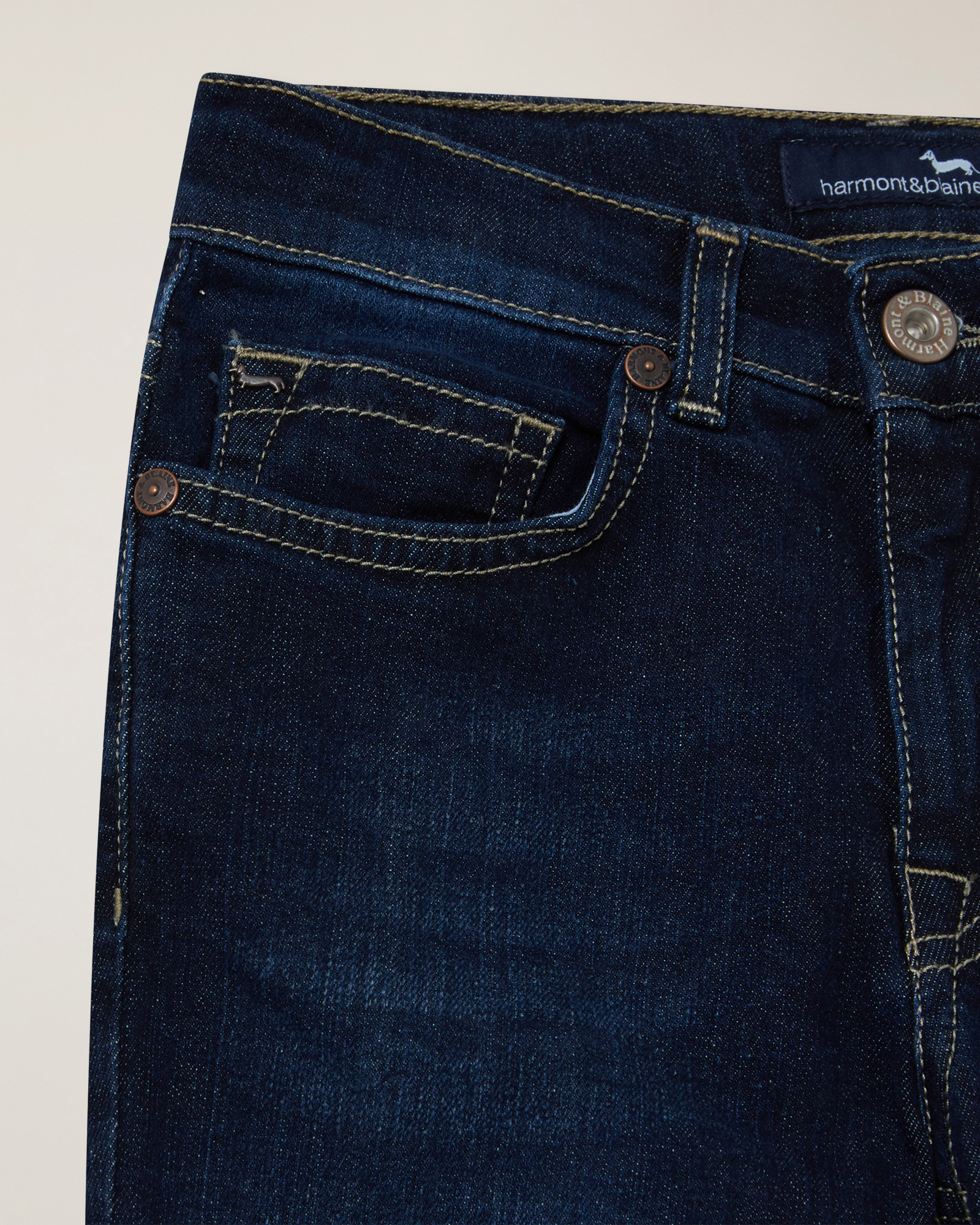 Basic 5-pocket stretch denim jeans, Denim Blue, large image number 2