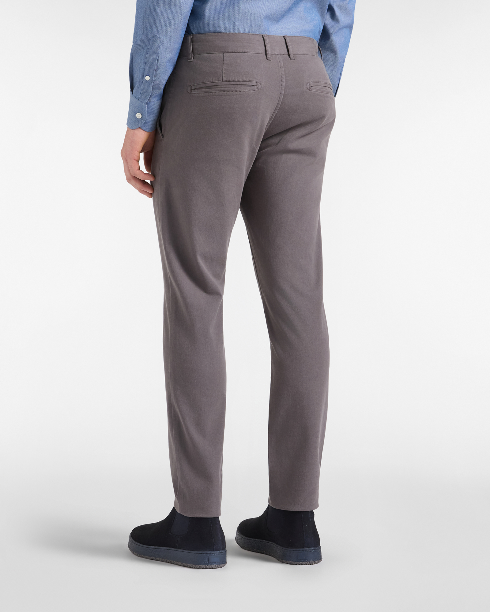 Pantalone Chino HBJ Uomo Narrow Fit in Gabardina di Cotone Stretch, ANTRACITE, large