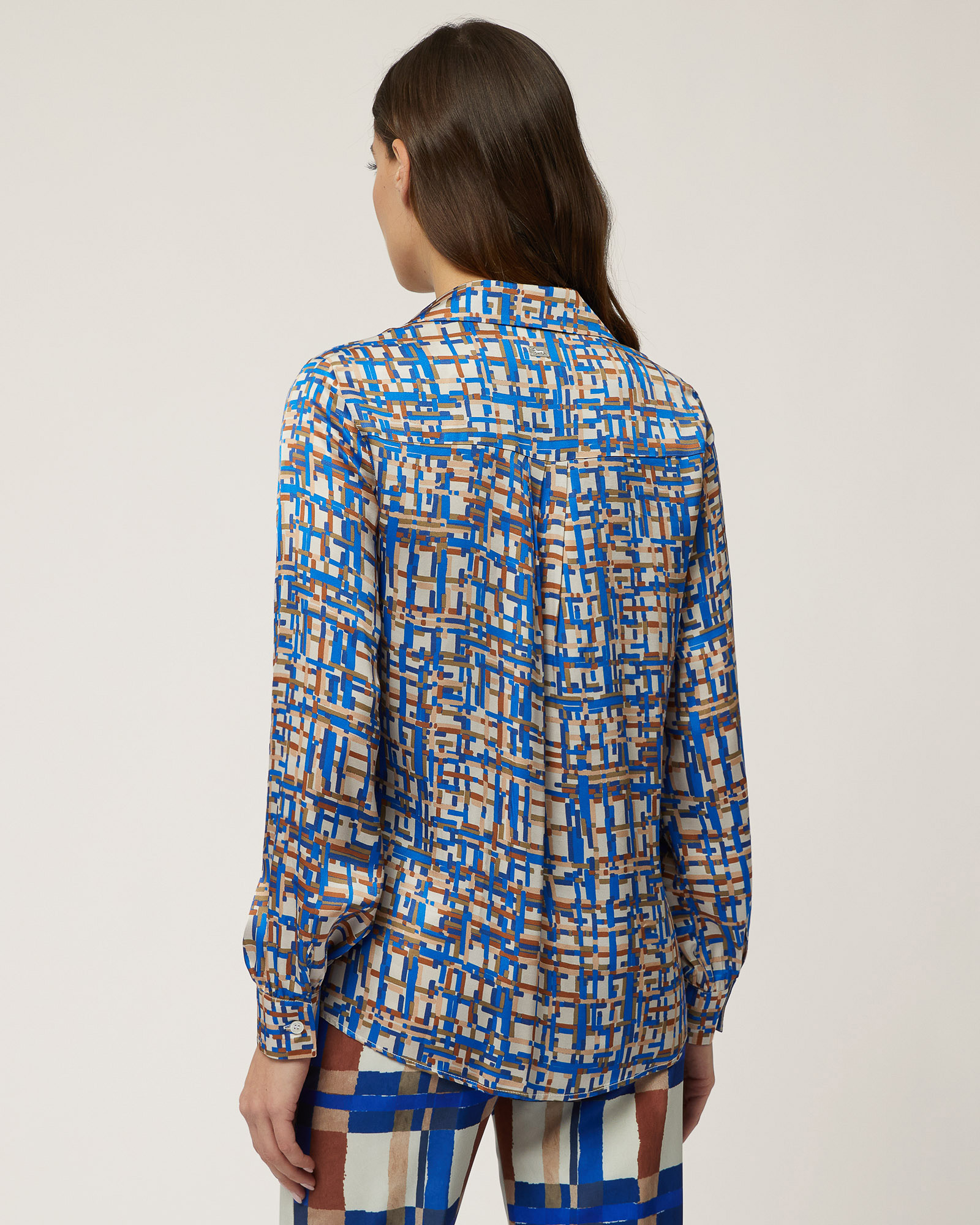 Camicia A Riquadri Multicolor
