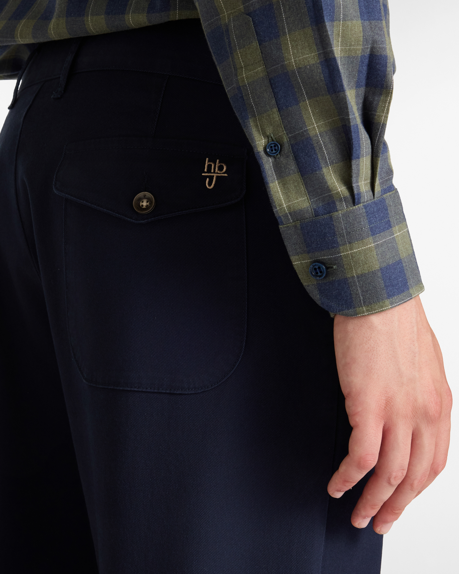 Pantaloni Cargo Carrot Fit in Cotone Stretch, Blu Scuro, large image number 2