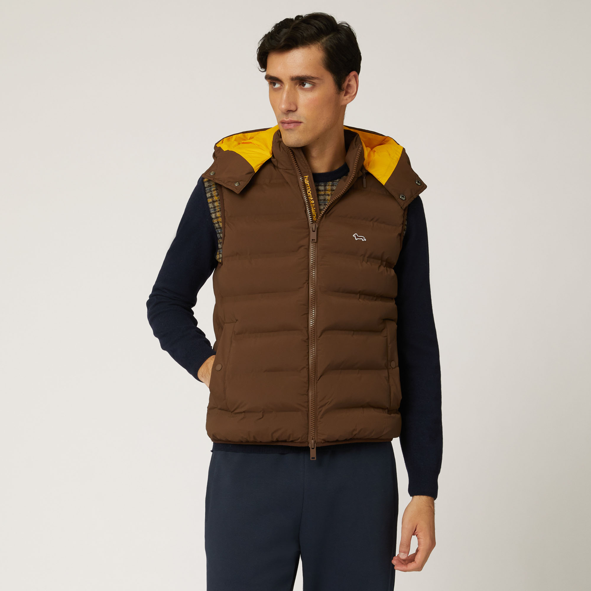 Gilet Matelassé Thermofix Avec Broderie, Marron, large image number 0