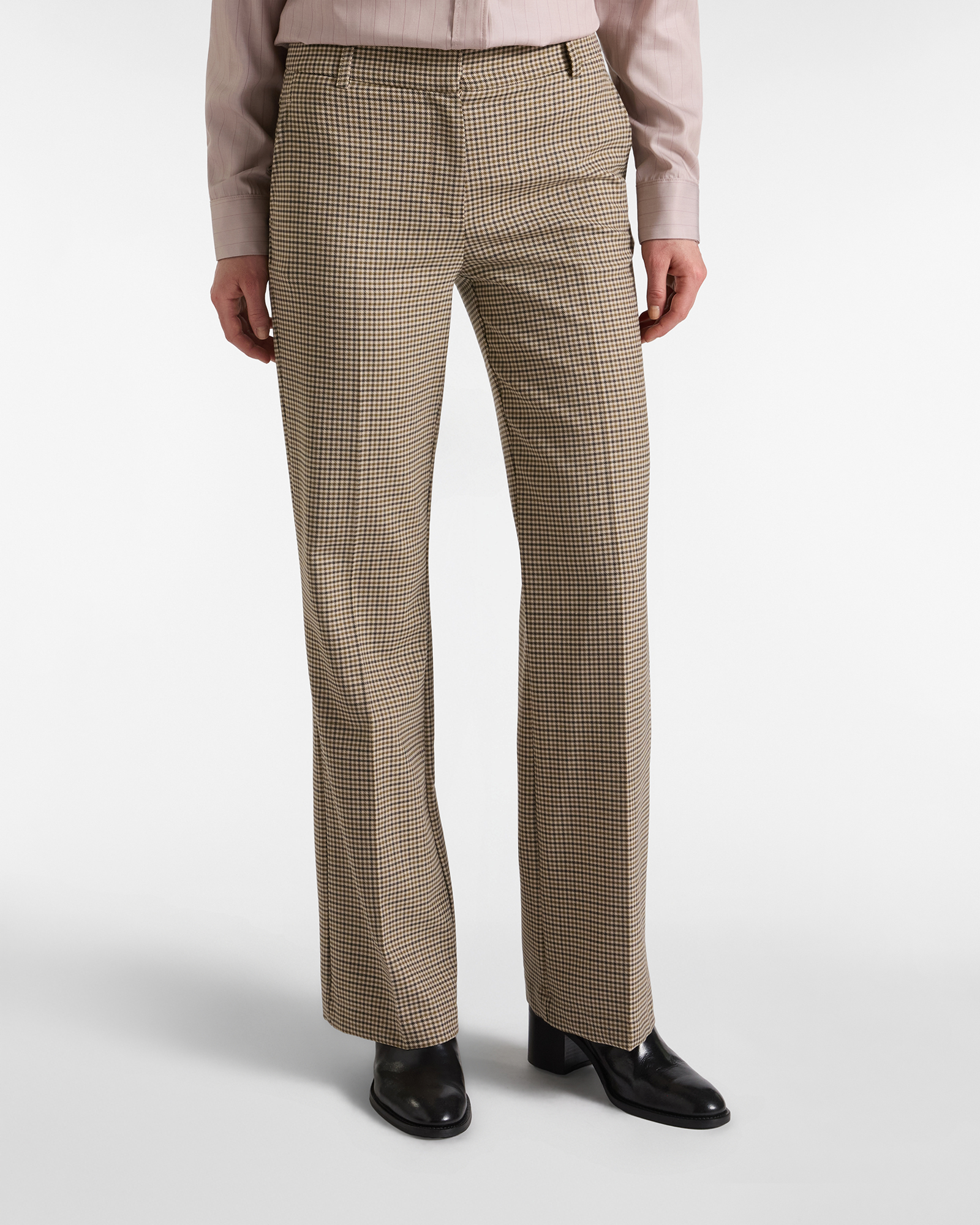 Pantalone Chino Donna in misto lana verde