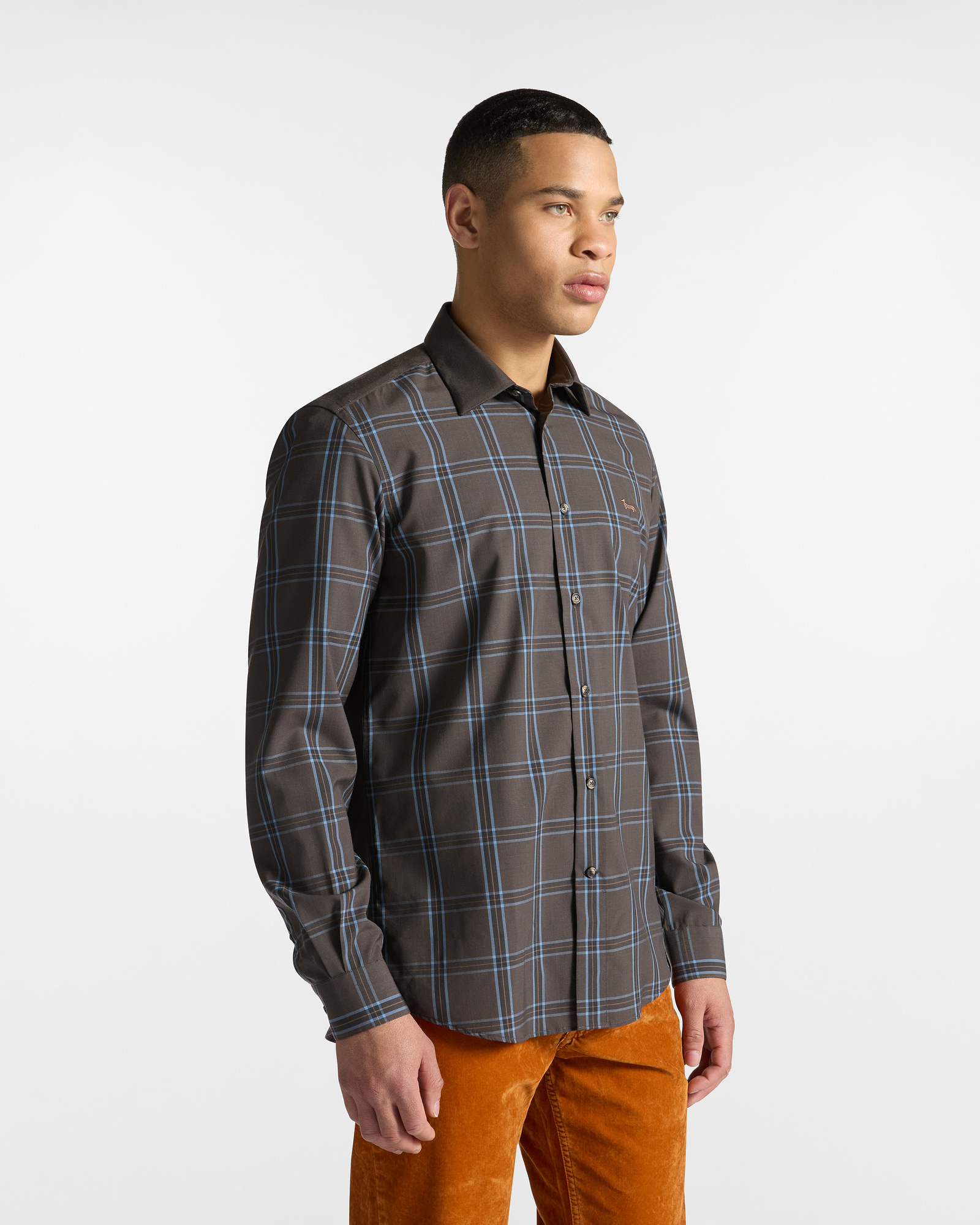 Camicia Check in Lana Merino