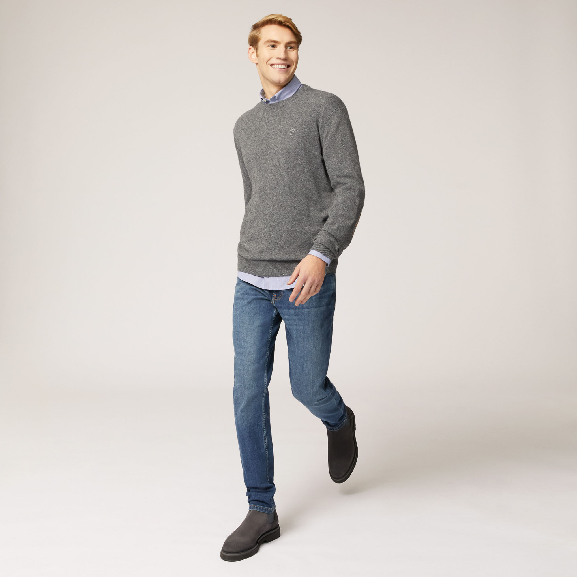 Pullover Girocollo Harmont & Blaine Jeans, Grigio, large image number 3