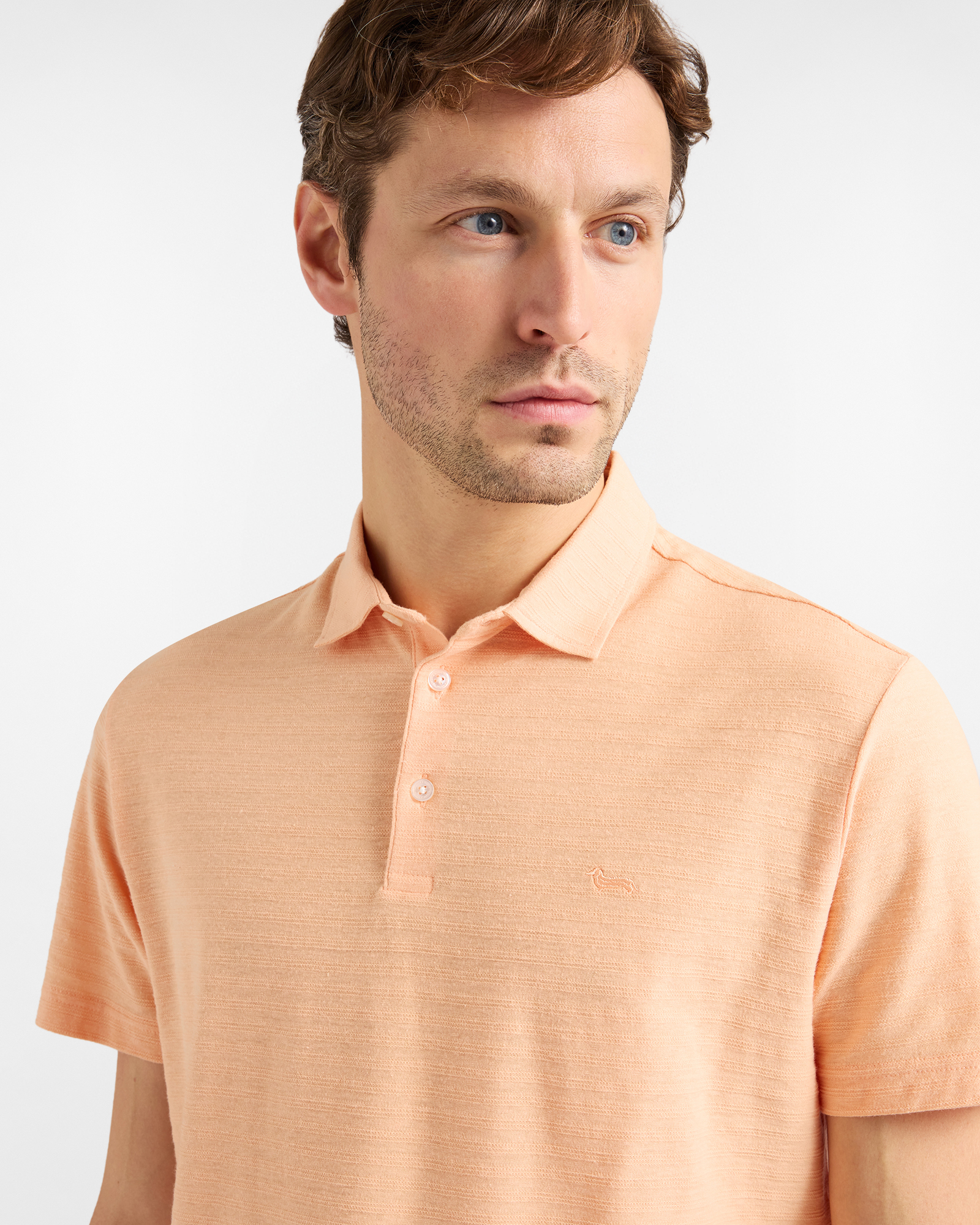 Polo de Punto a Rayas, Naranja, large image number 2