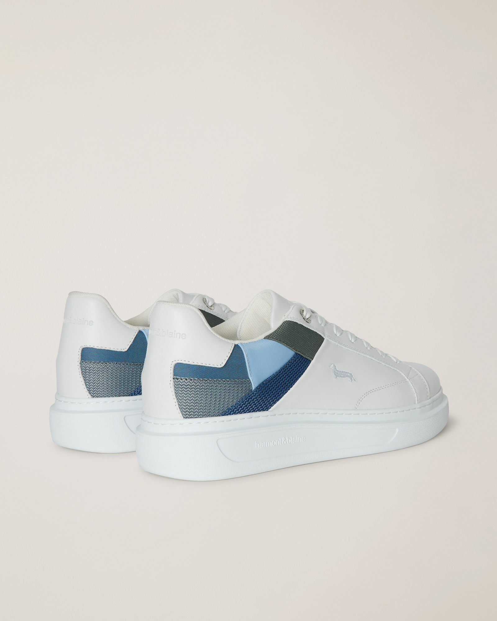 Sneaker with Patchwork Inserts, White/Multicolor, large image number 2